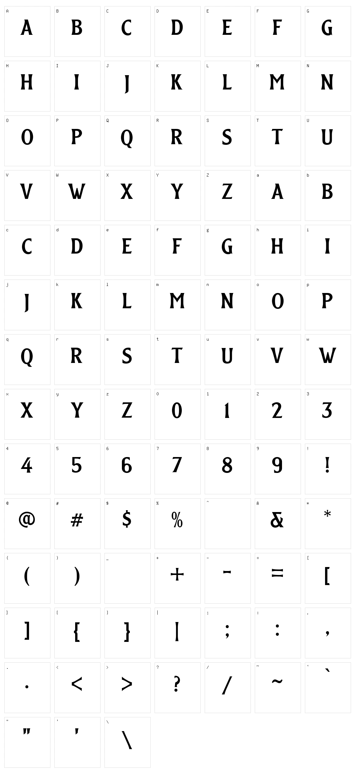 Edsbacka Flare Serif Character Set