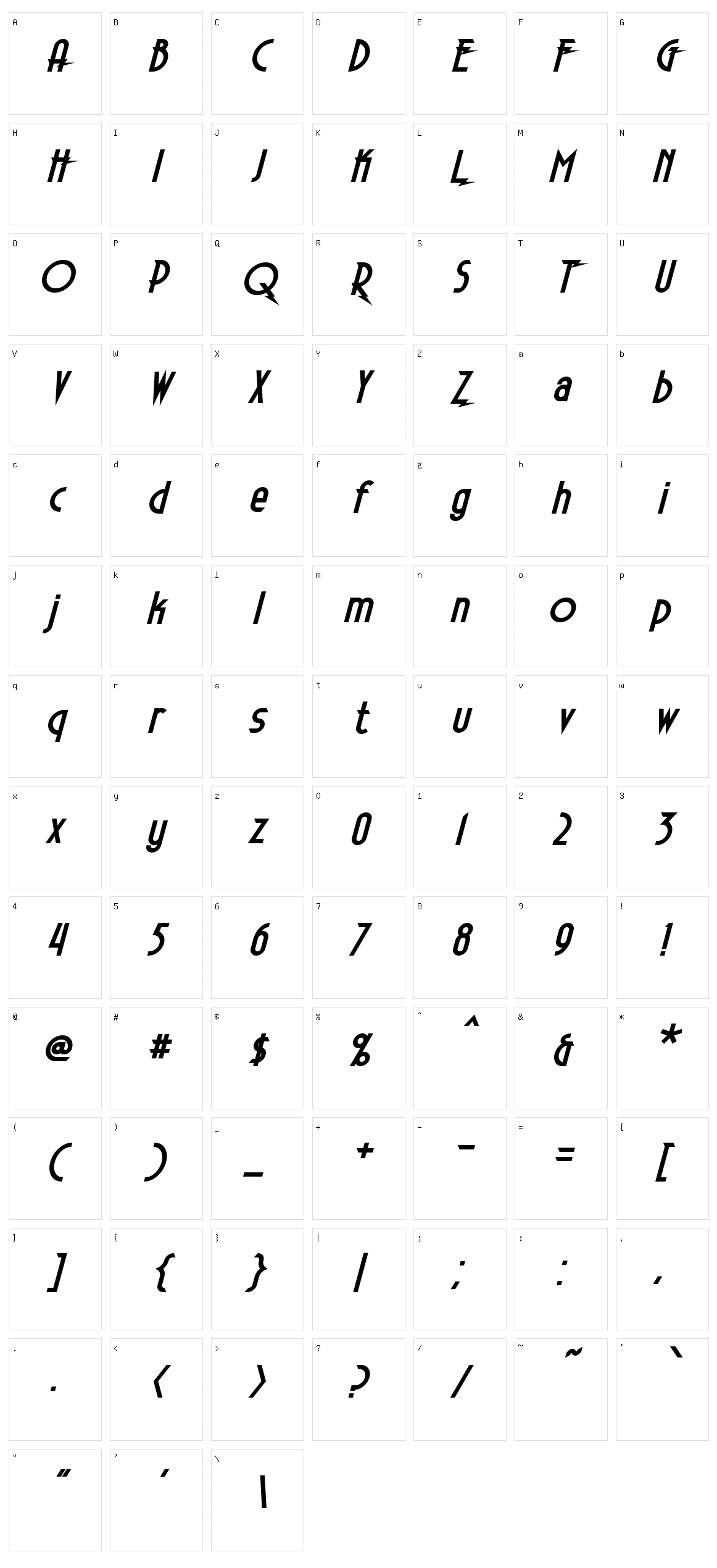 Electrorocket Character Set