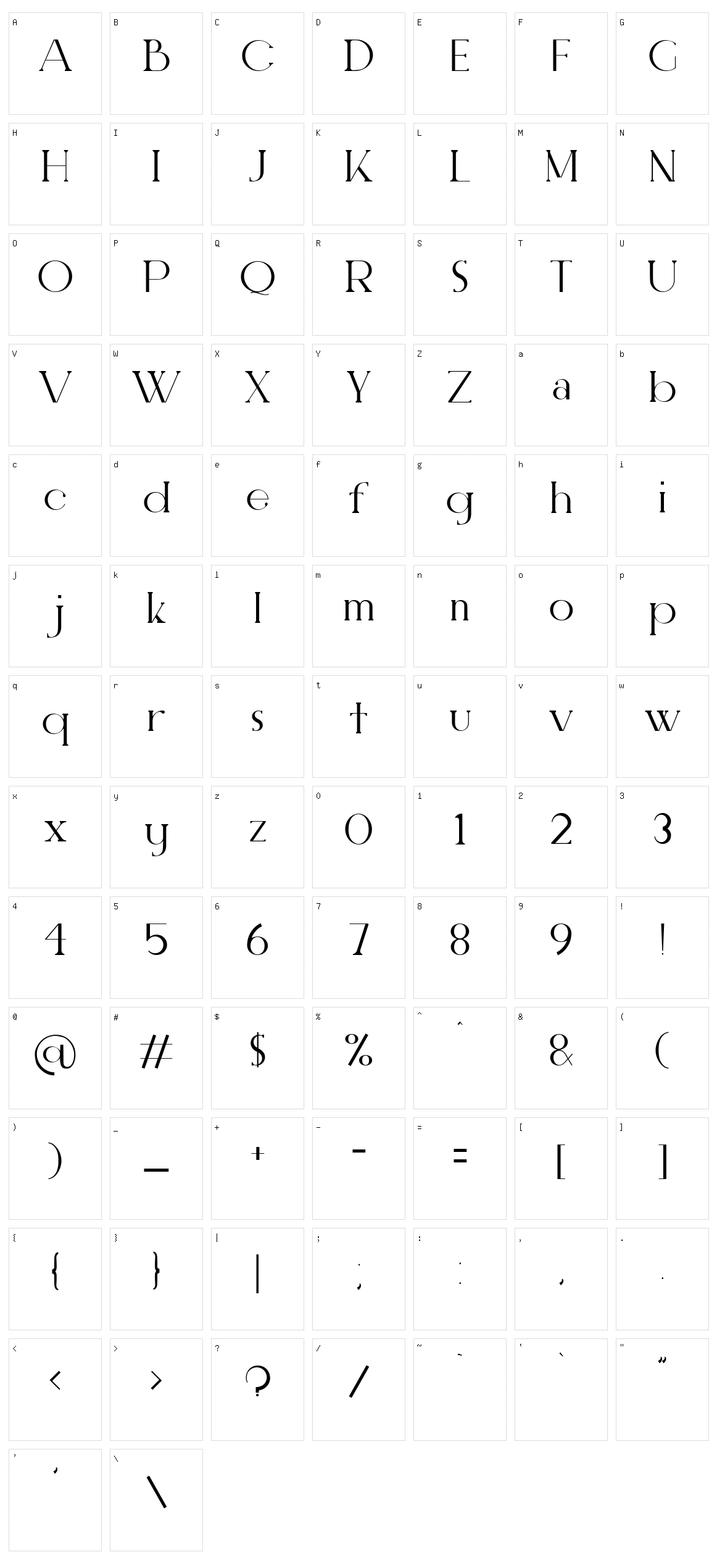 Elegant Character Set