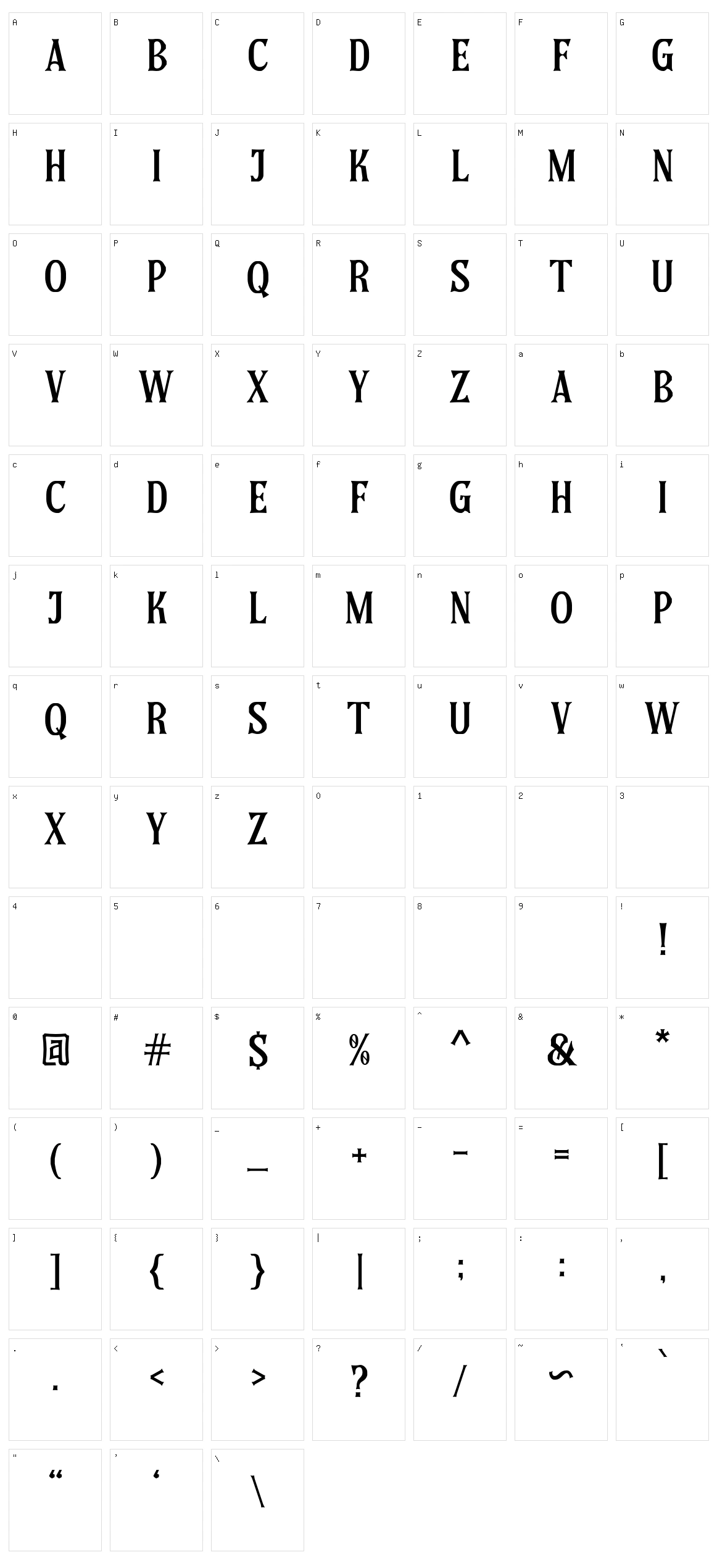 Eligated Character Set