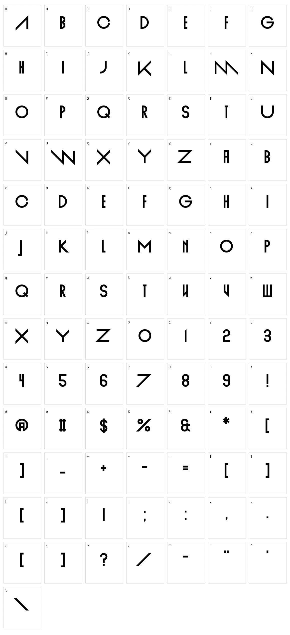 Empire Straight Character Set