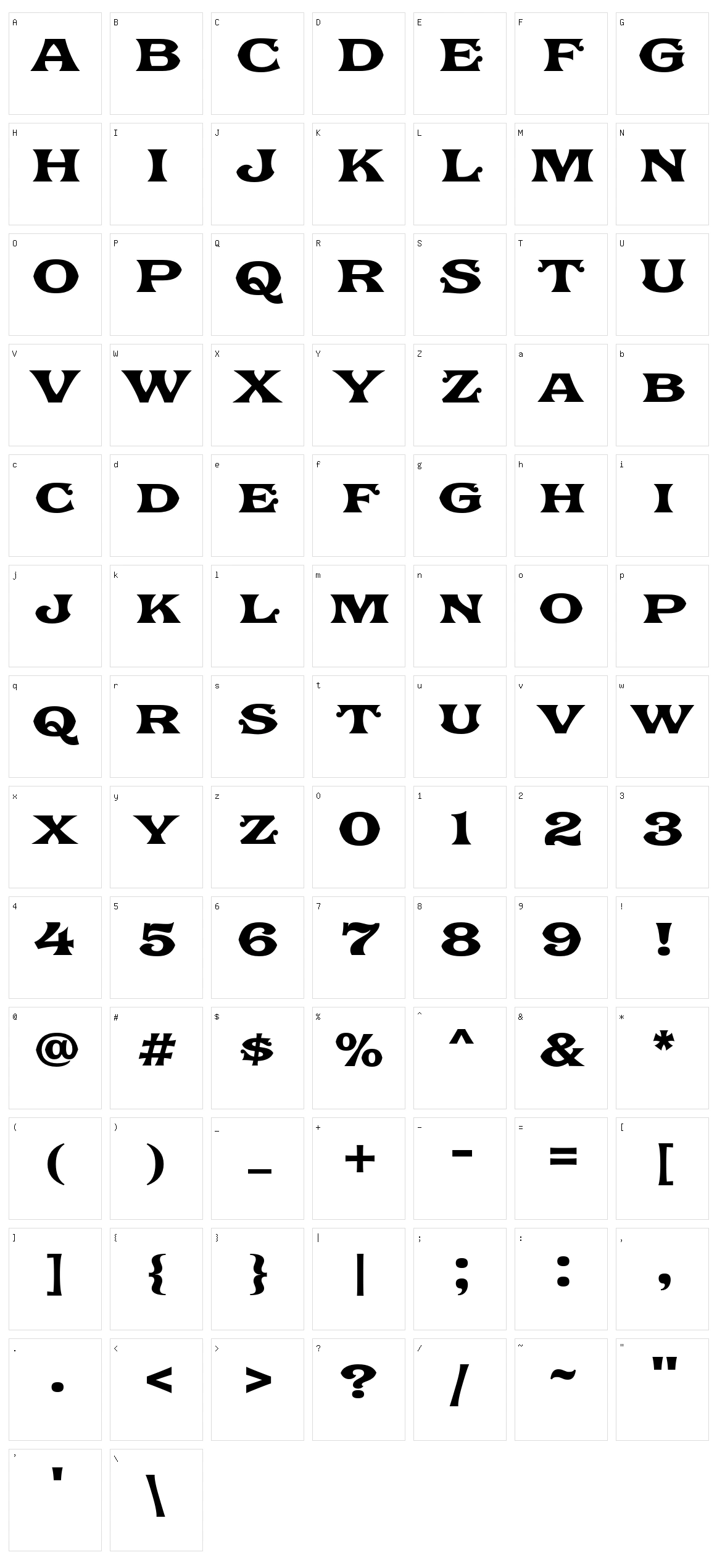 Ephemera Fascia Character Set