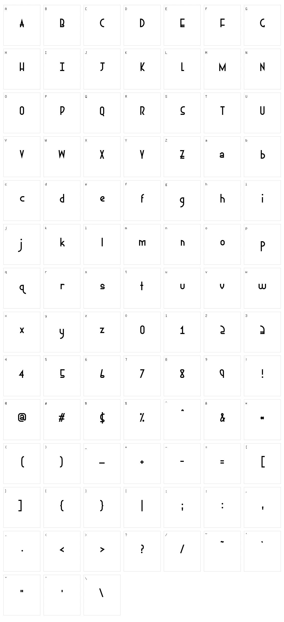 Ephemerian Character Set