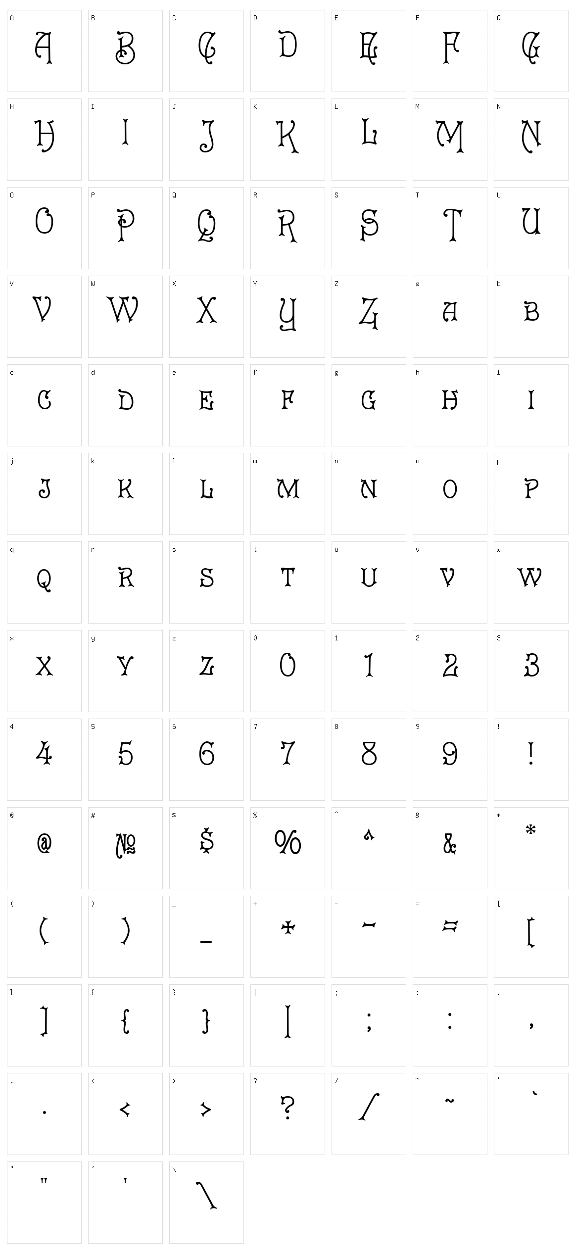 Eureka Character Set