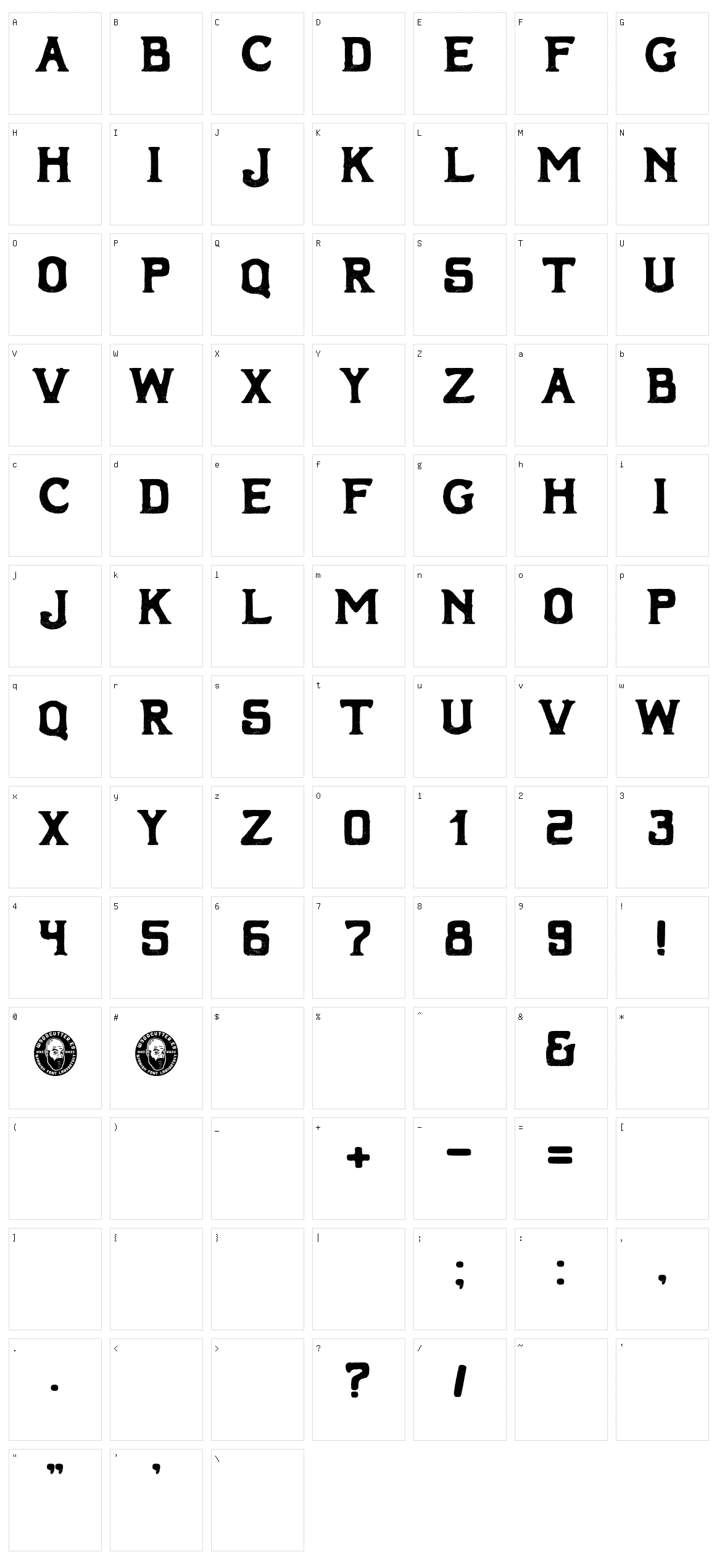 European Denim Brand Character Set