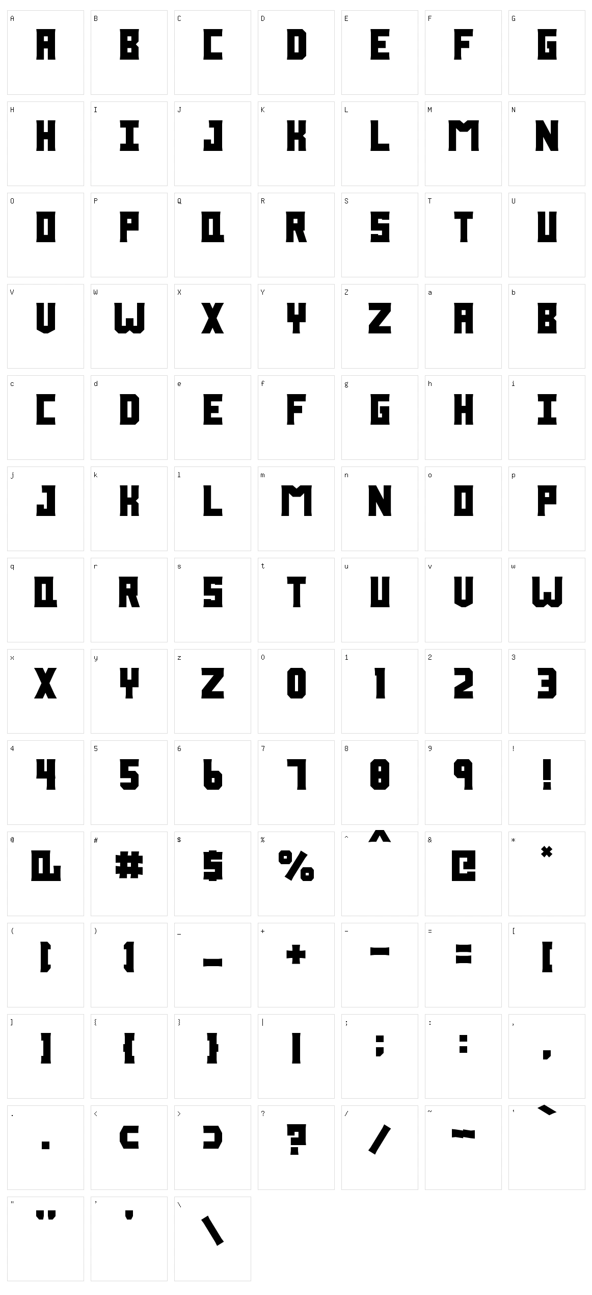 Eye Spy Character Set