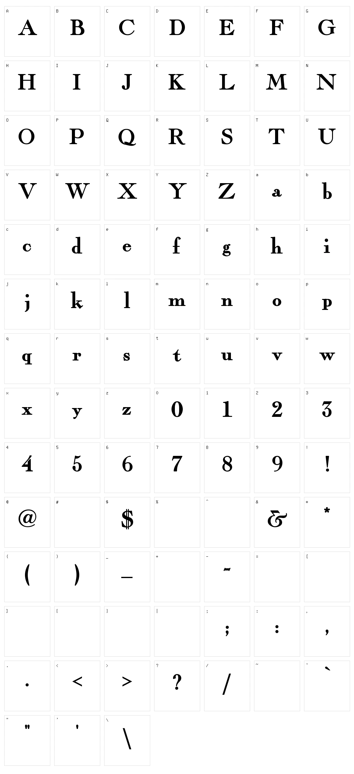 Fairfax Station Character Set