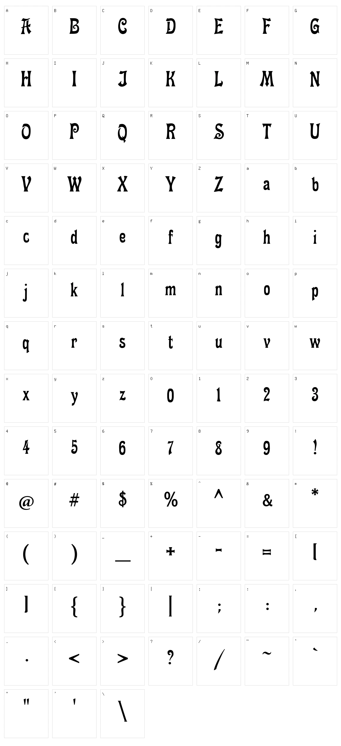 Fette Mikado Character Set