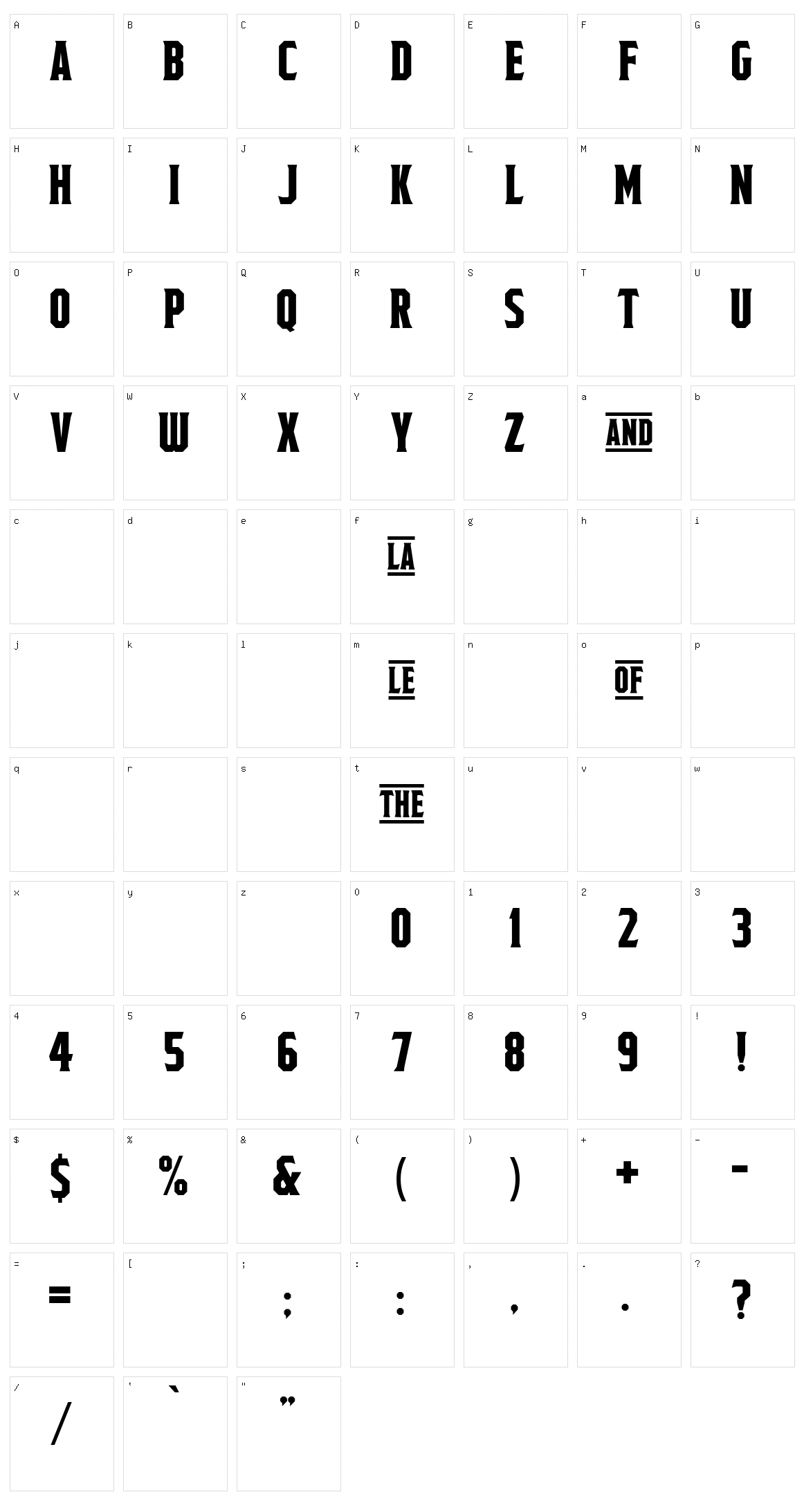 Fields of Cathay Character Set