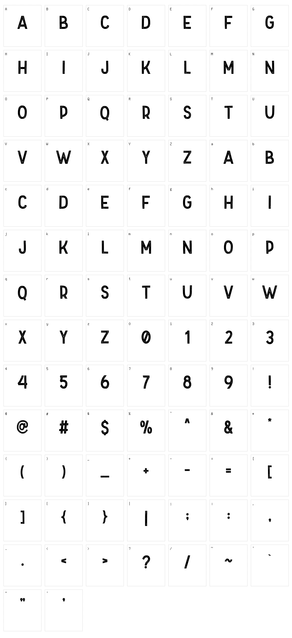 Folkner Character Set