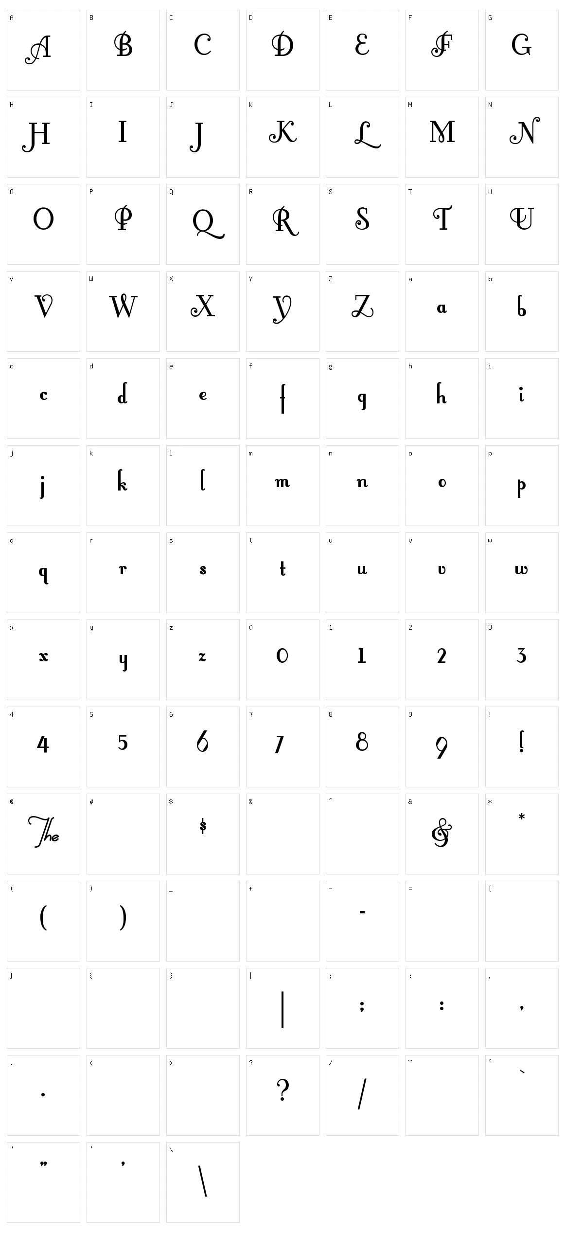 Fontleroy Brown Character Set