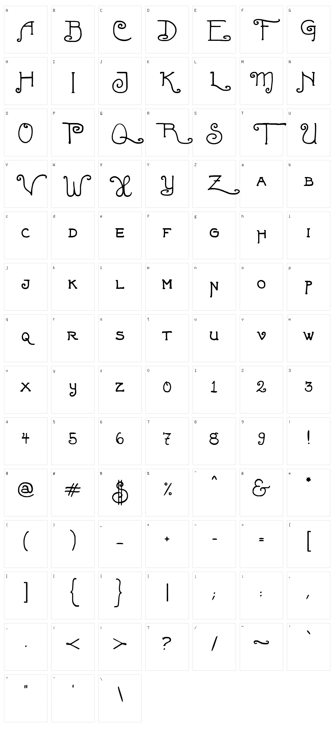 Fortunaschwein Character Set