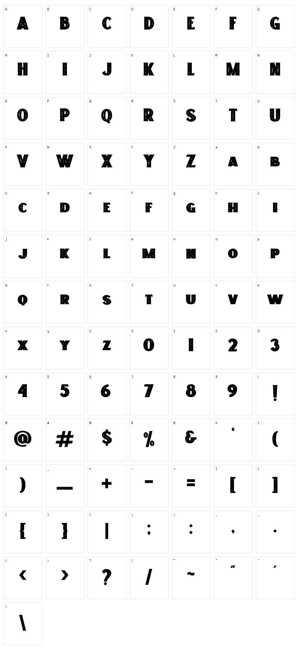 Freakland Character Set