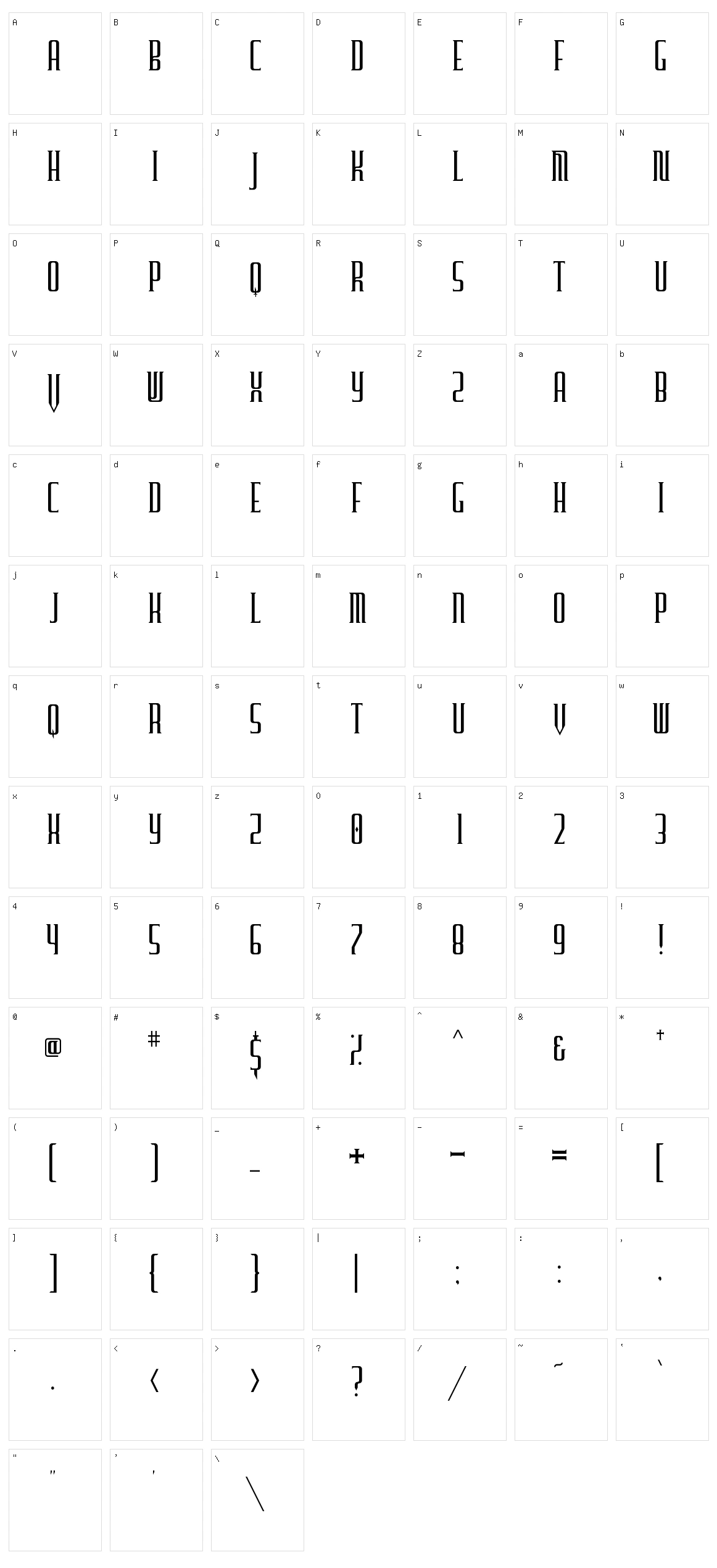 Furgatorio Character Set