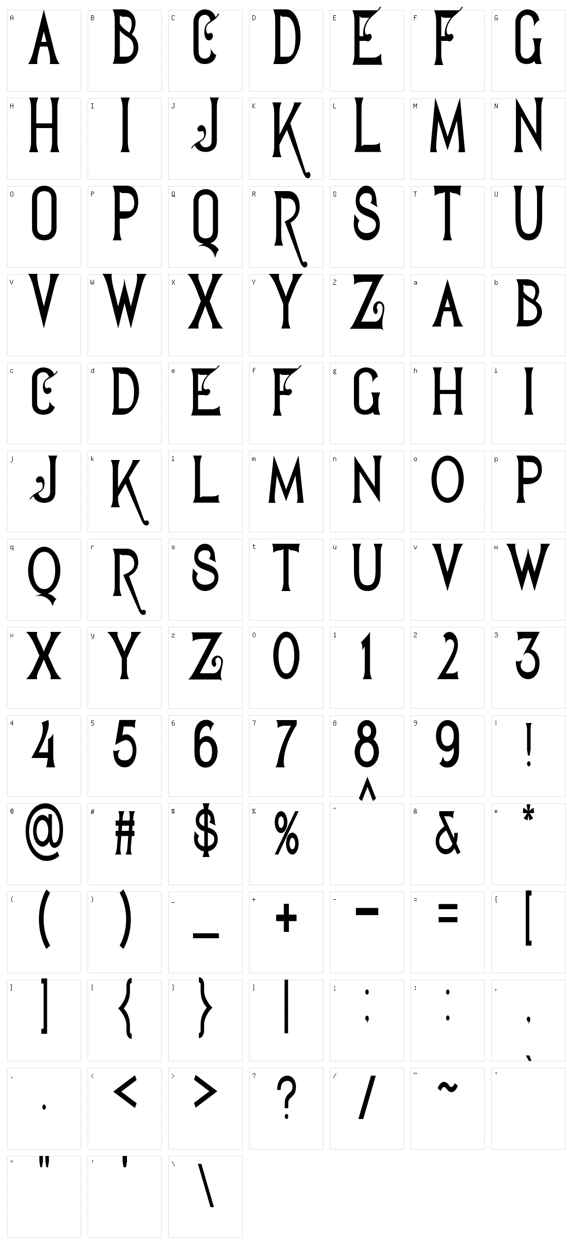 Geajer Character Set