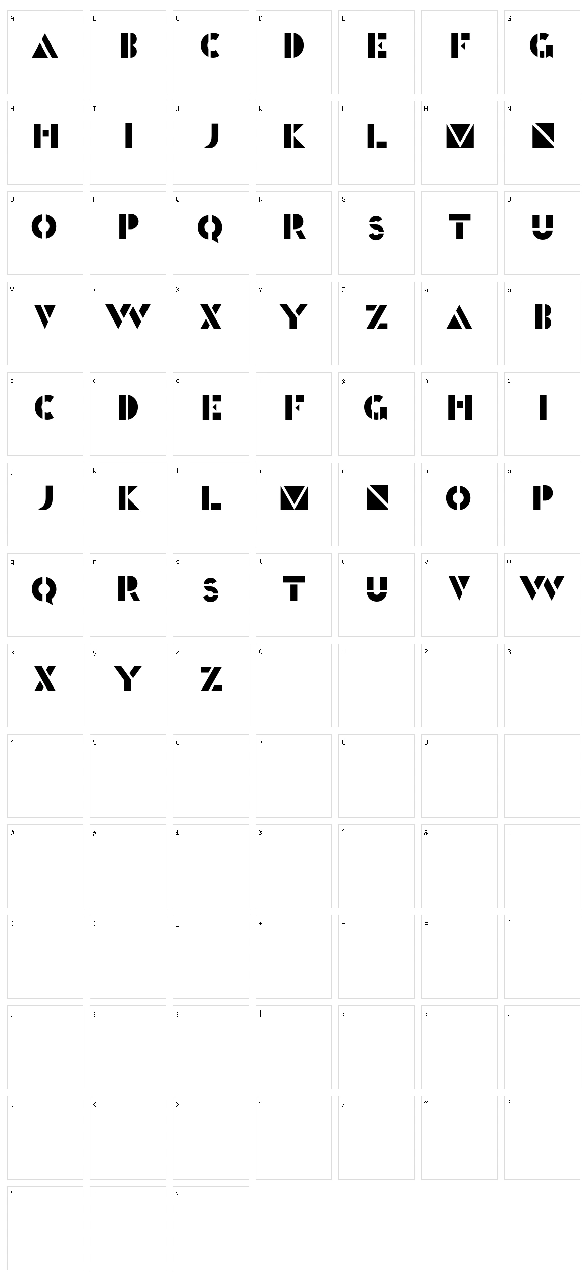 Generals Character Set