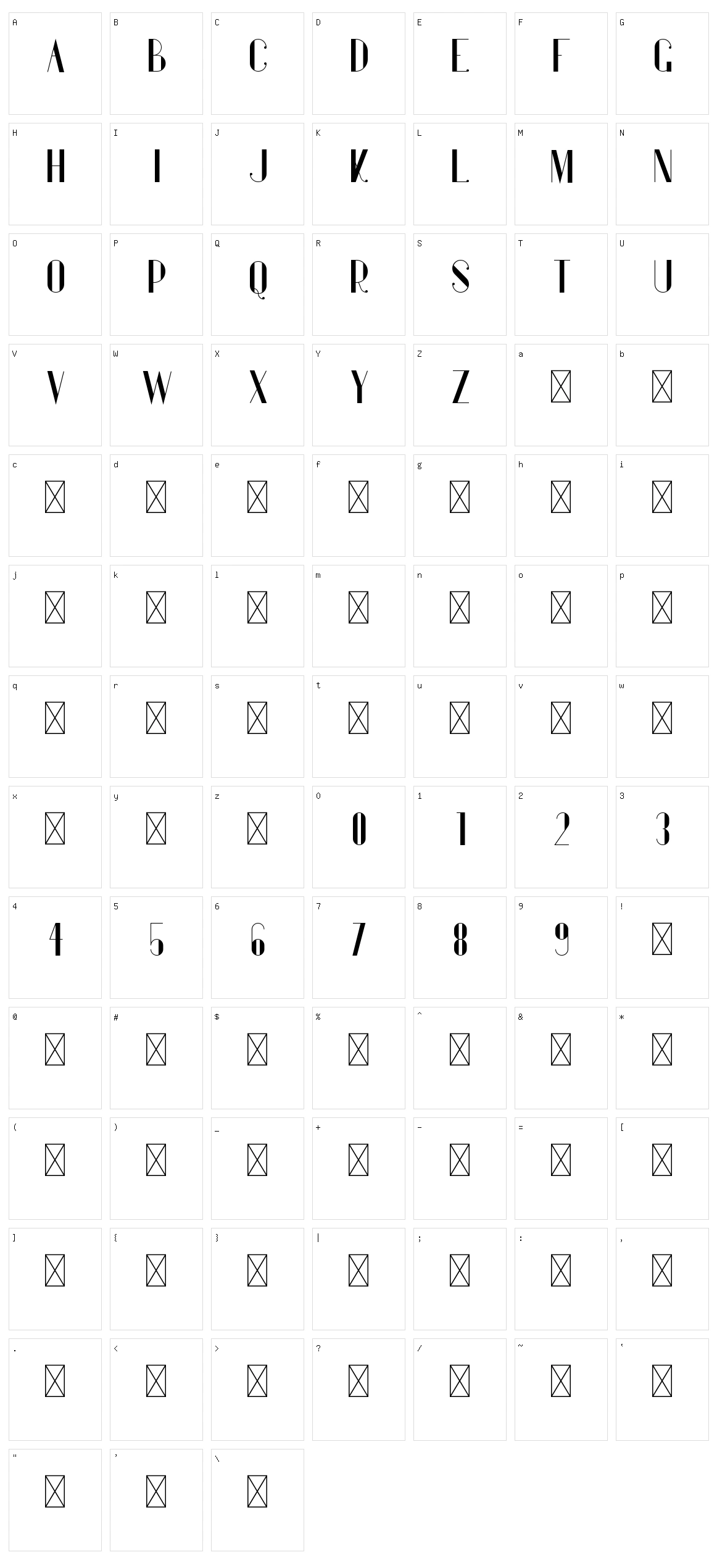 Gentleman Character Set