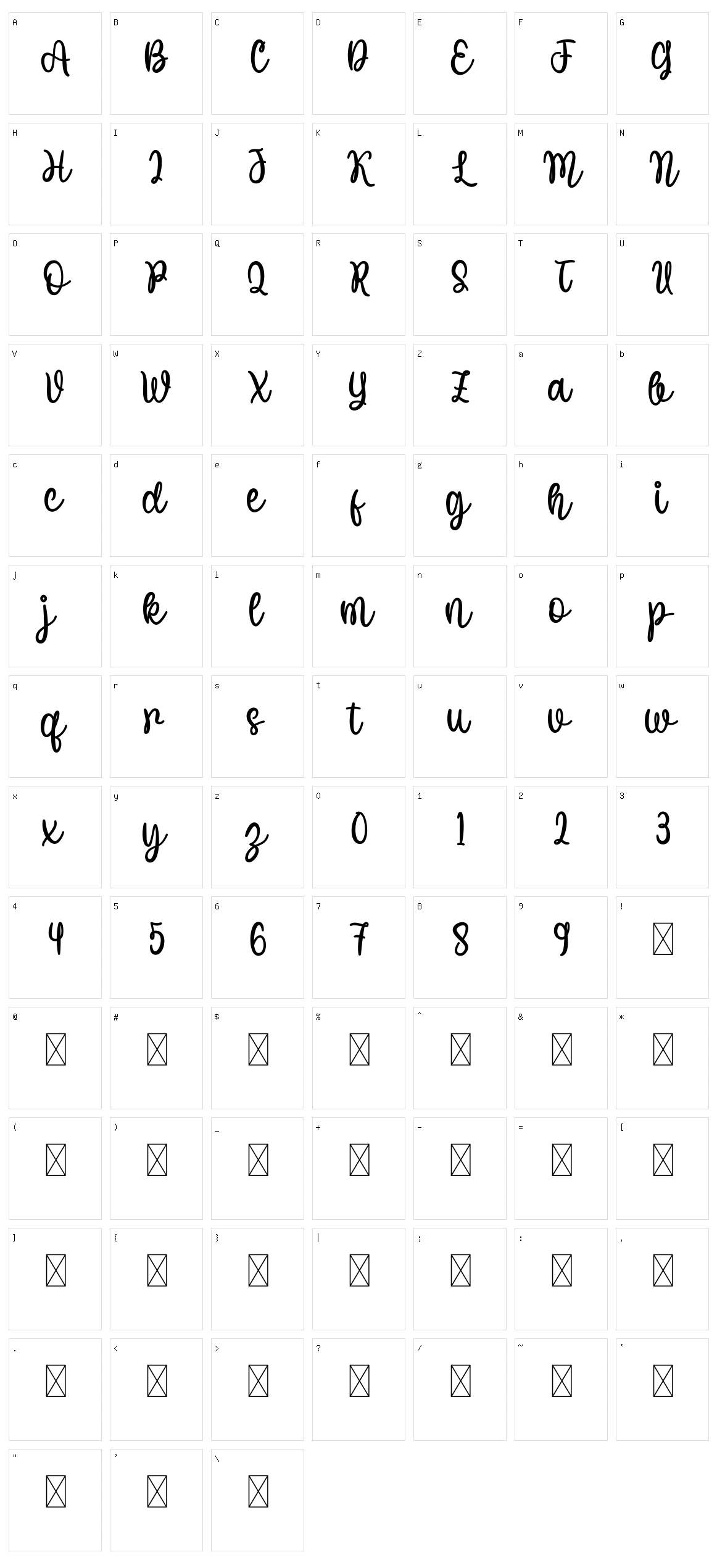 Hay Miaou Character Set