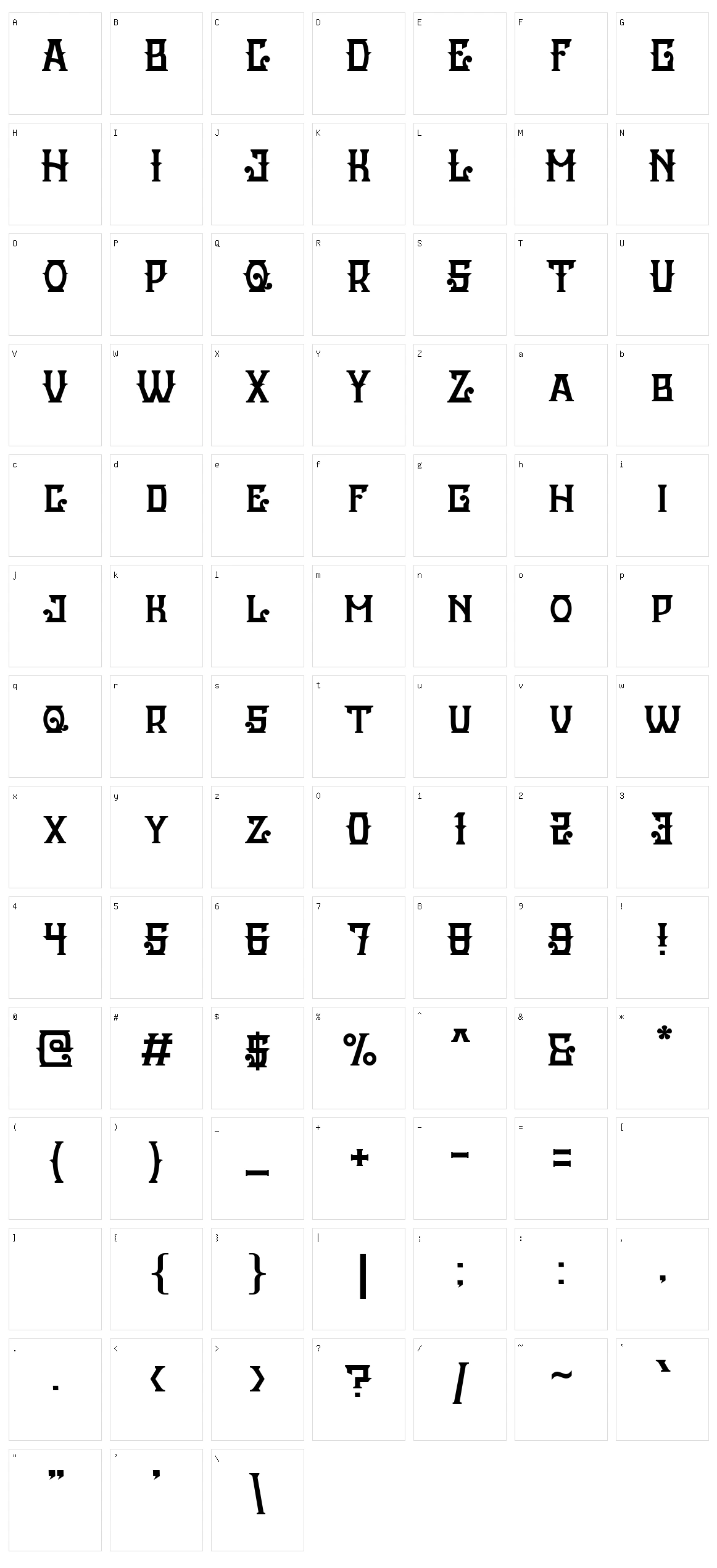 Gentleman Character Set