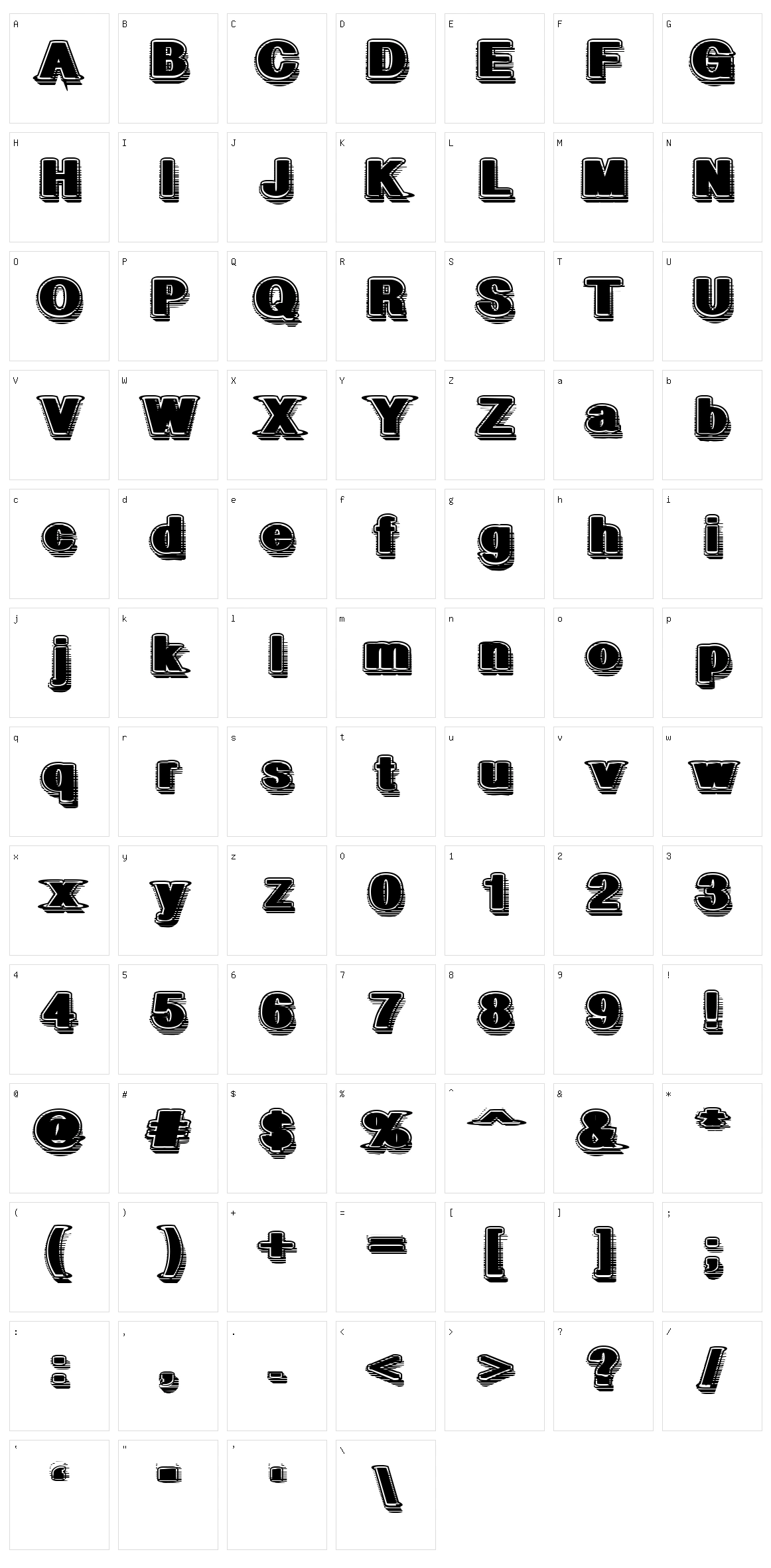 GeometricFog Character Set