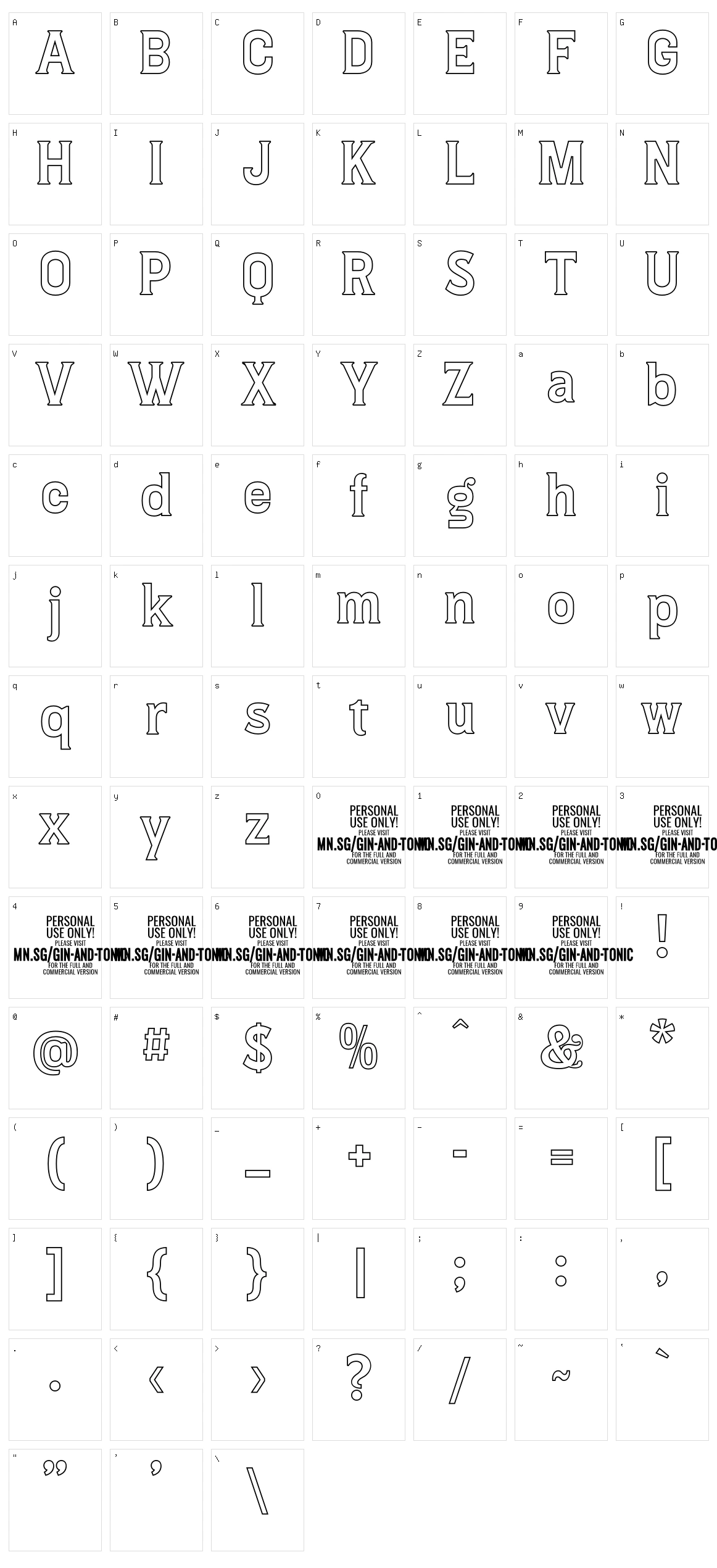 Gin And Tonic Character Set