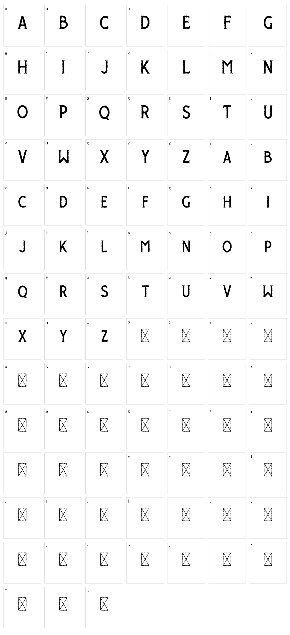 Giroud Character Set