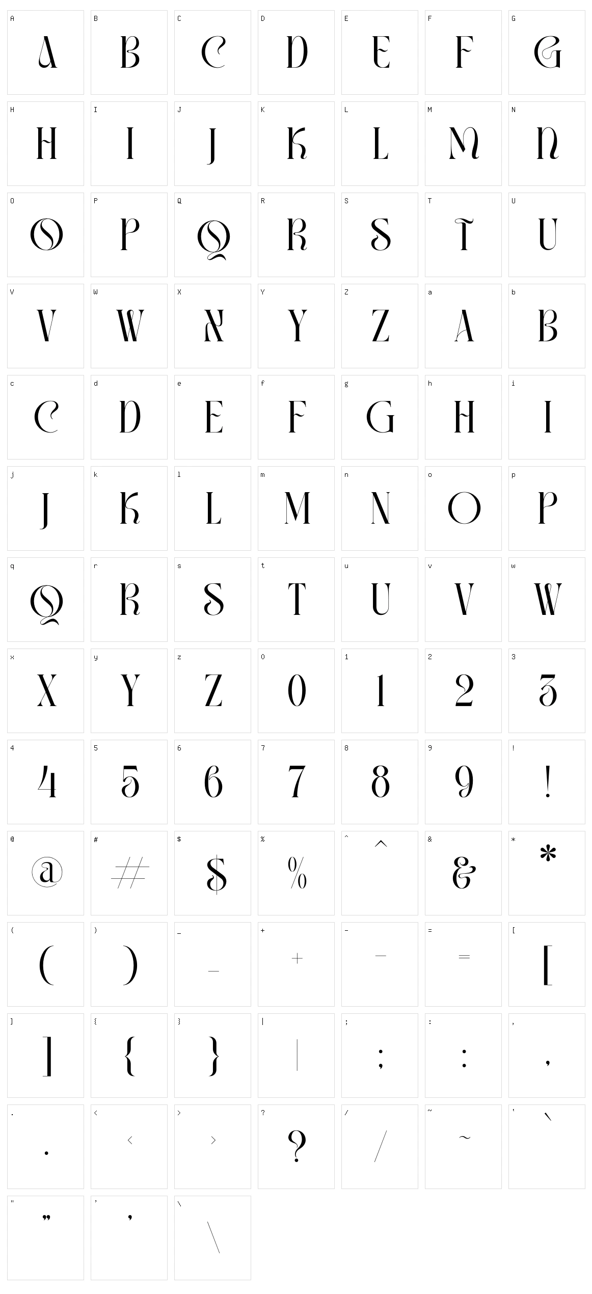 Glamora Character Set