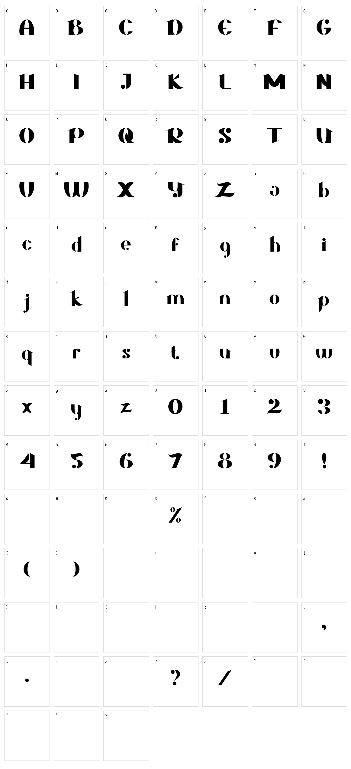 Gleyda Character Set