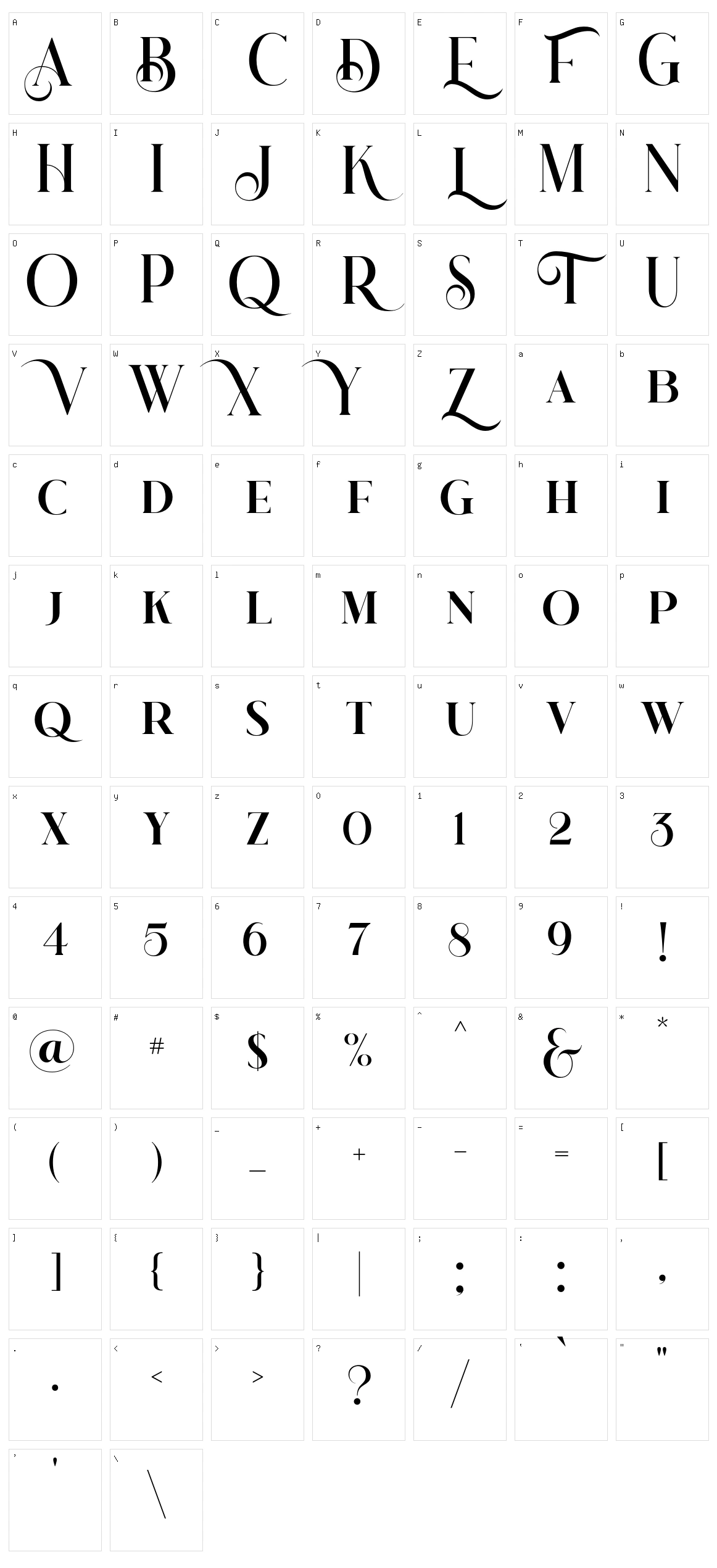 Glimmer Of Light Character Set