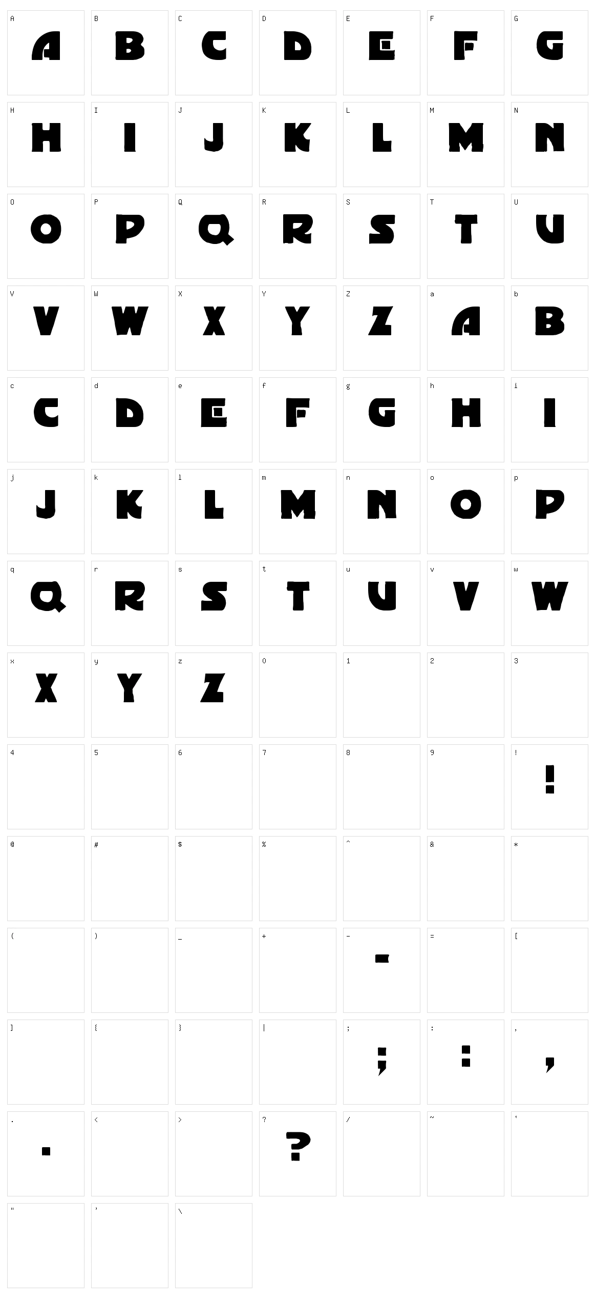 Gordoni Character Set