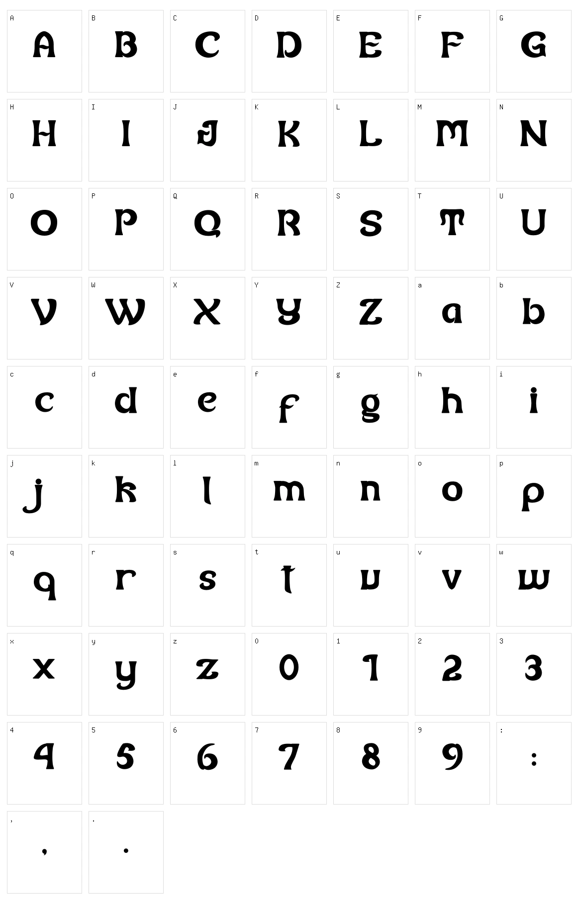 Gosling Qijon Character Set