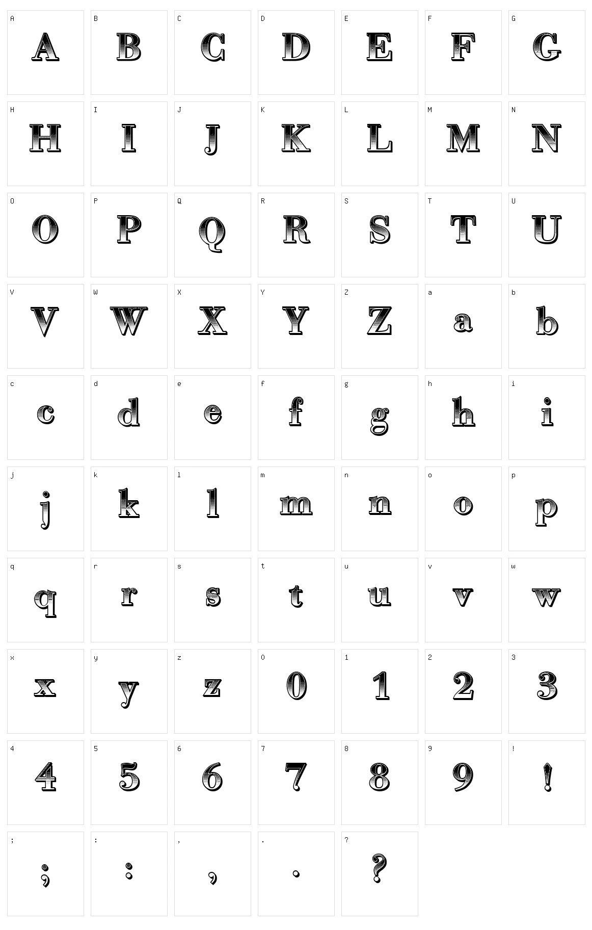 Gradientico Character Set