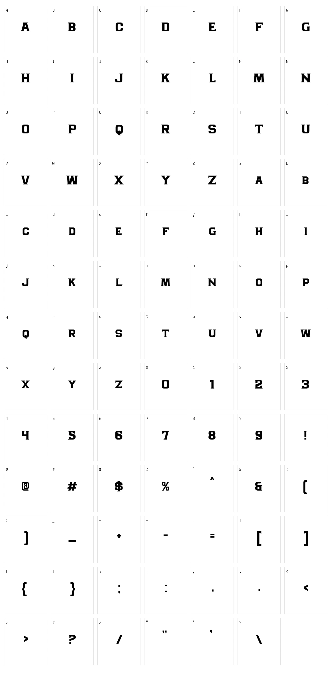 Granada Character Set