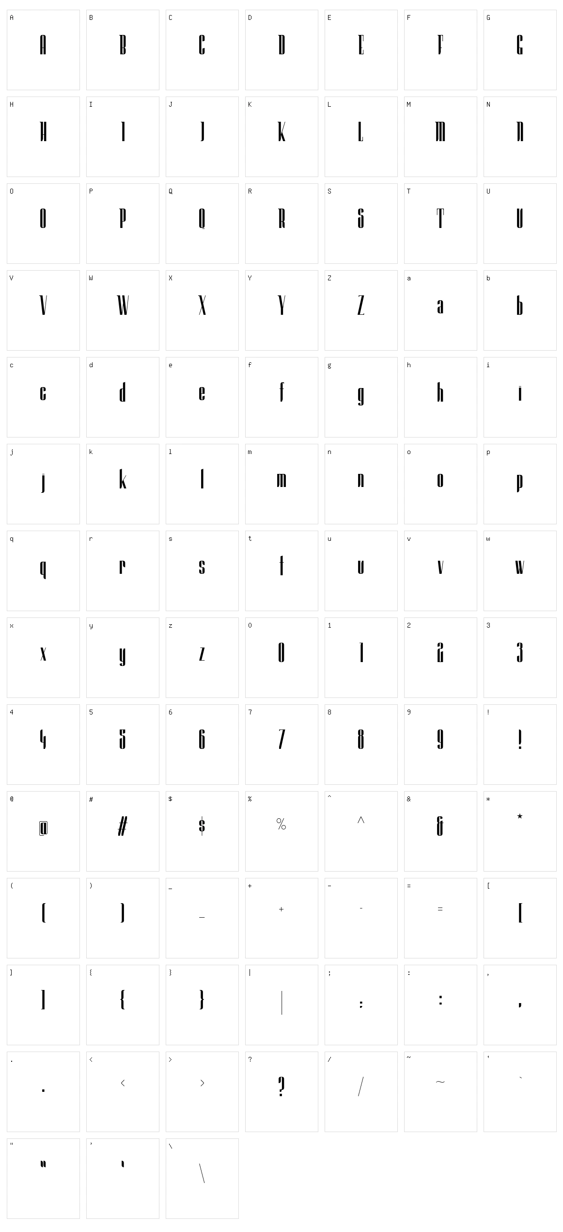 Granfondo Character Set