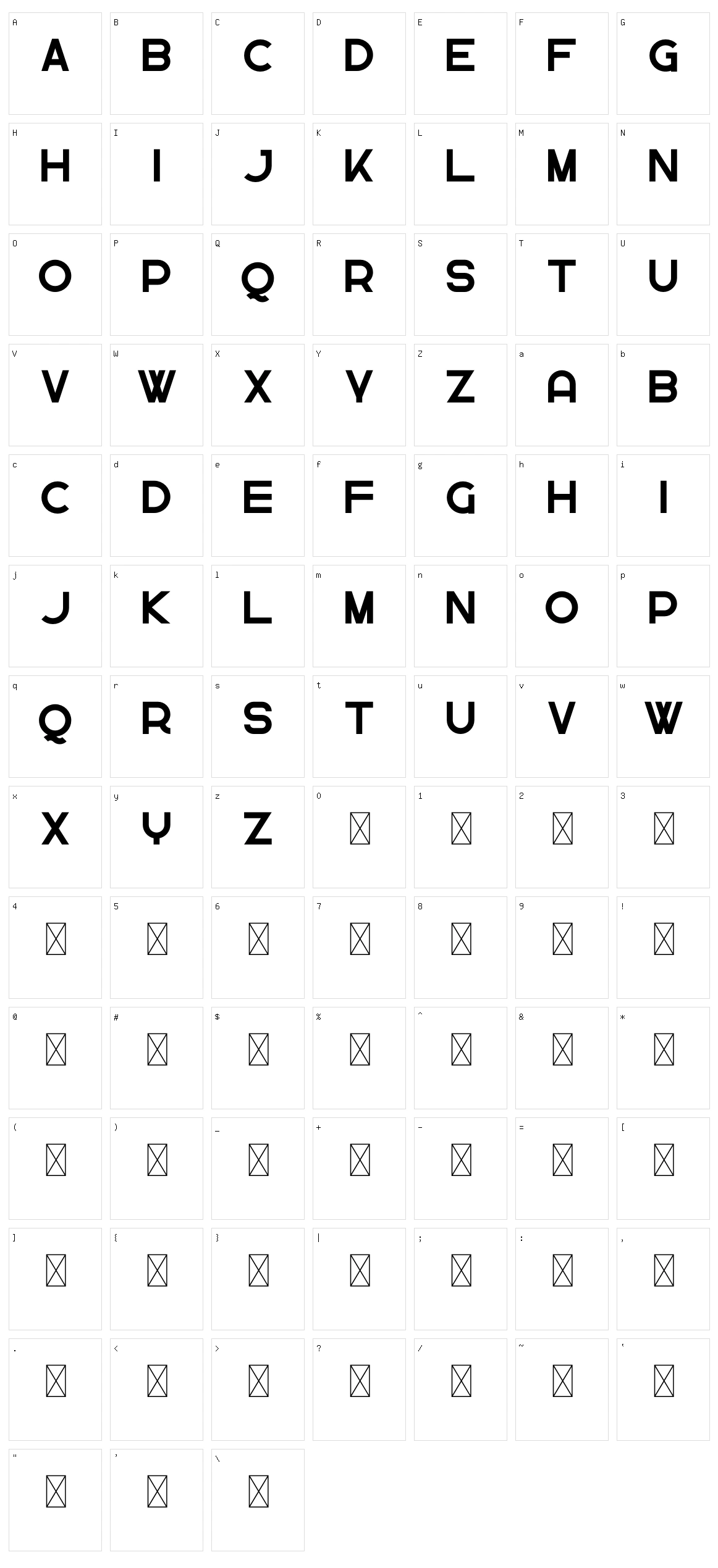 Greenth Character Set