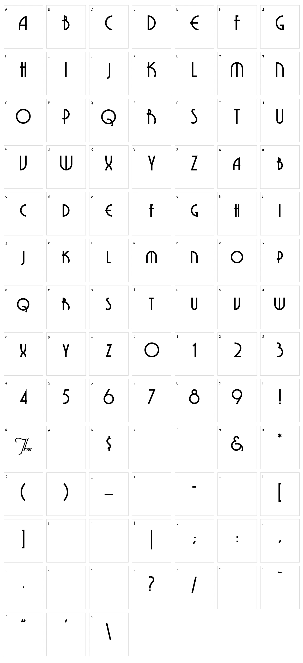 Grenadier Character Set