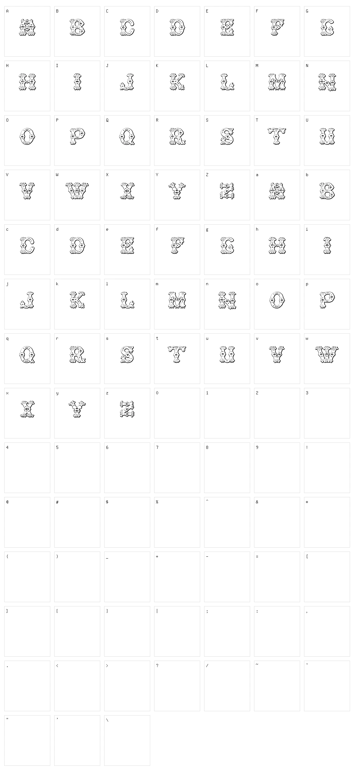 Grolier Beveled Character Set