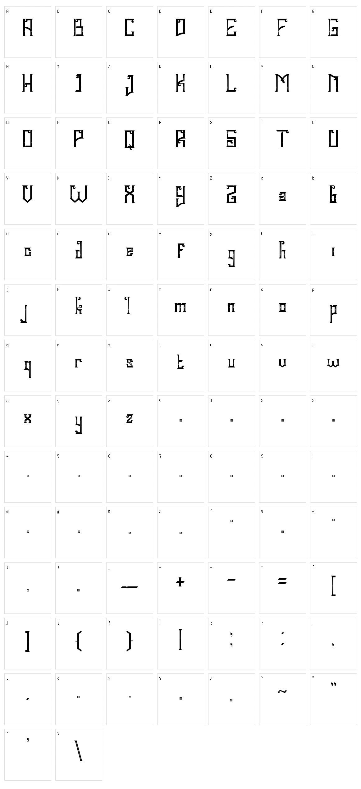 Gyldan Character Set