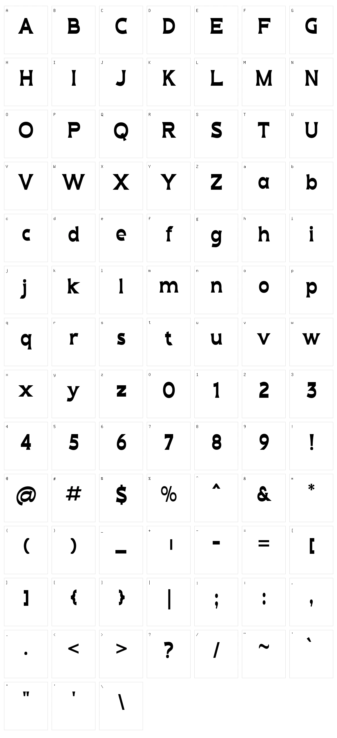 Hadfim Character Set