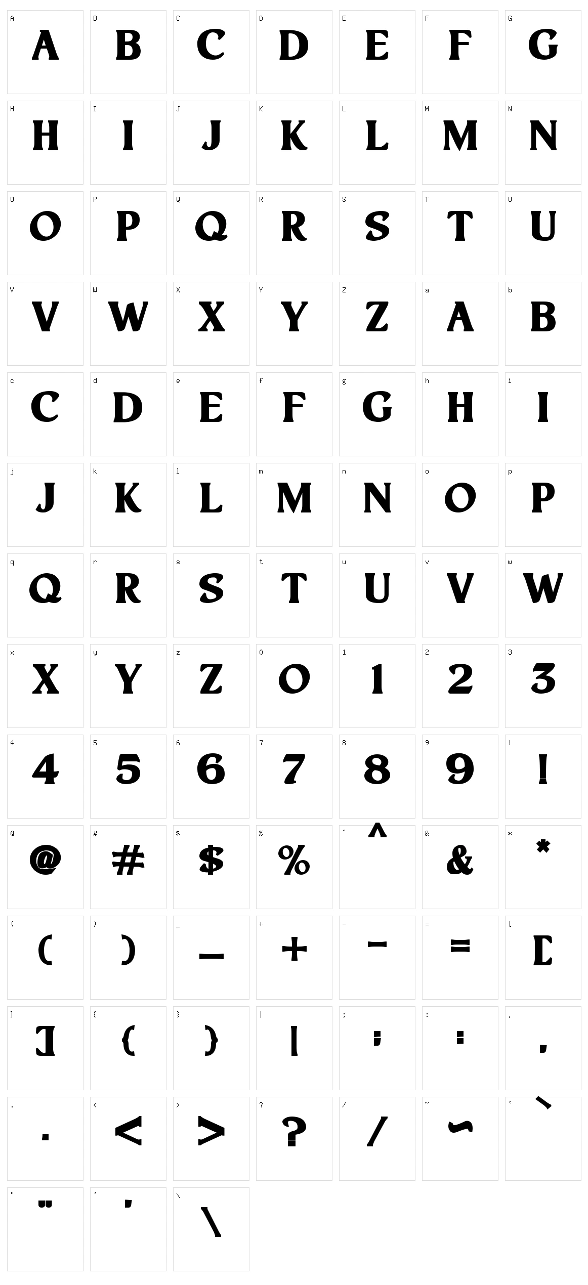 Hand Crafted Character Set