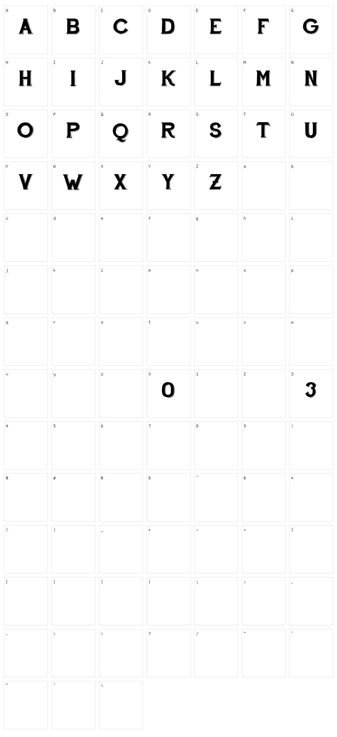 Hand Shop Typography C30 Character Set