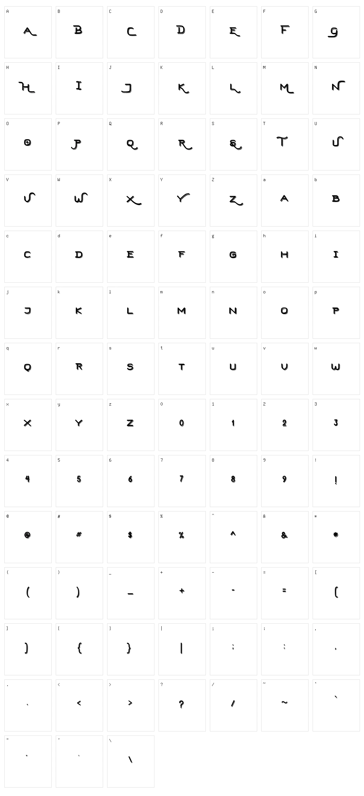 Hard Stones Sans Strip Character Set