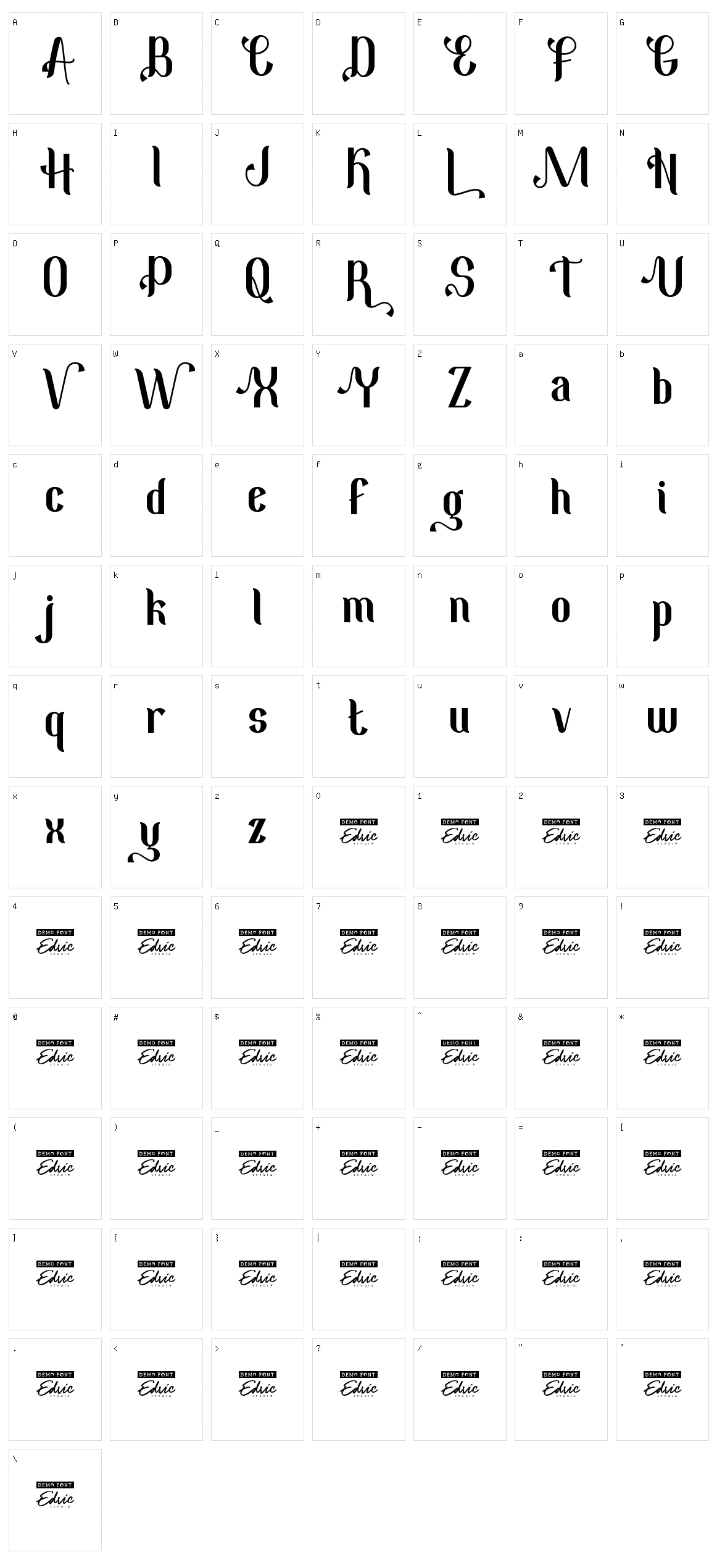 Hardenburg Character Set