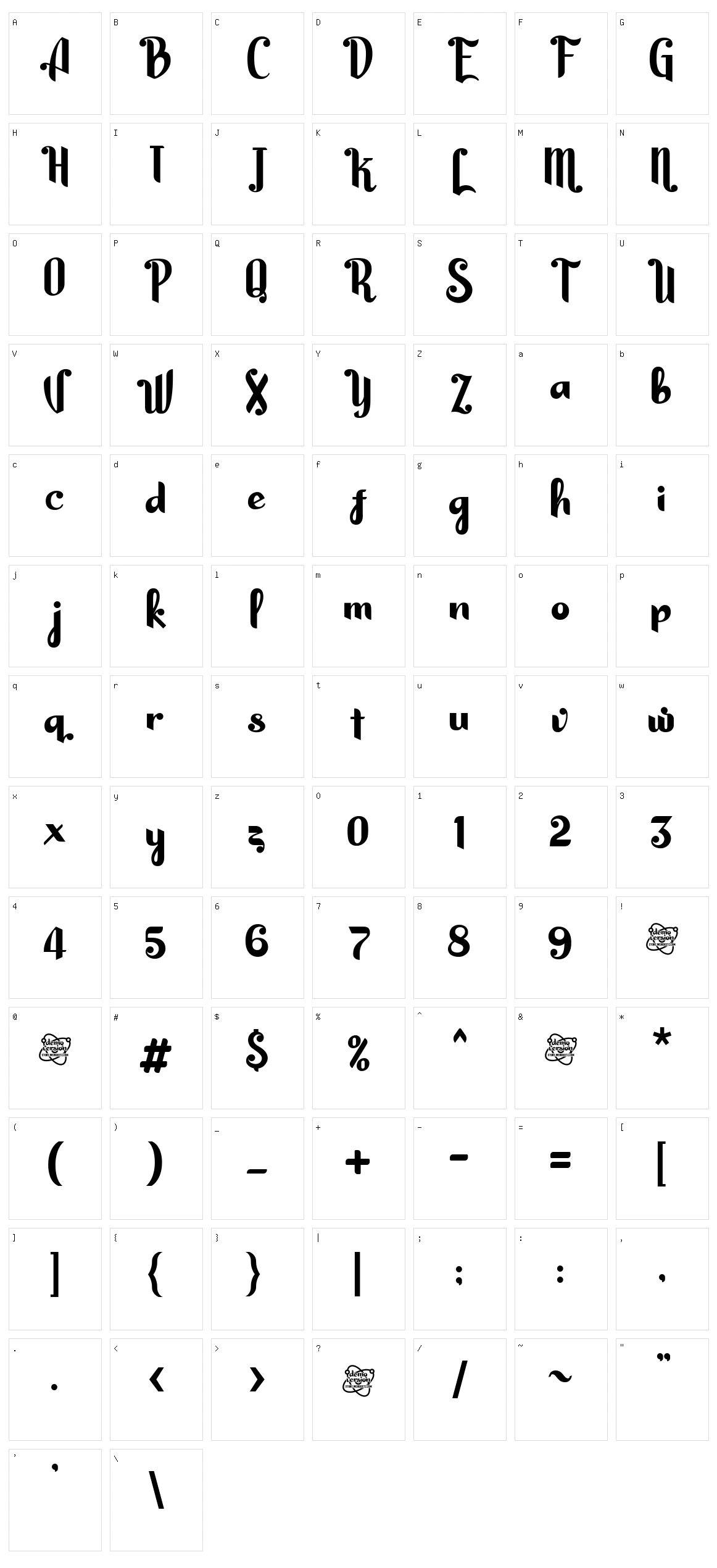Harson Character Set