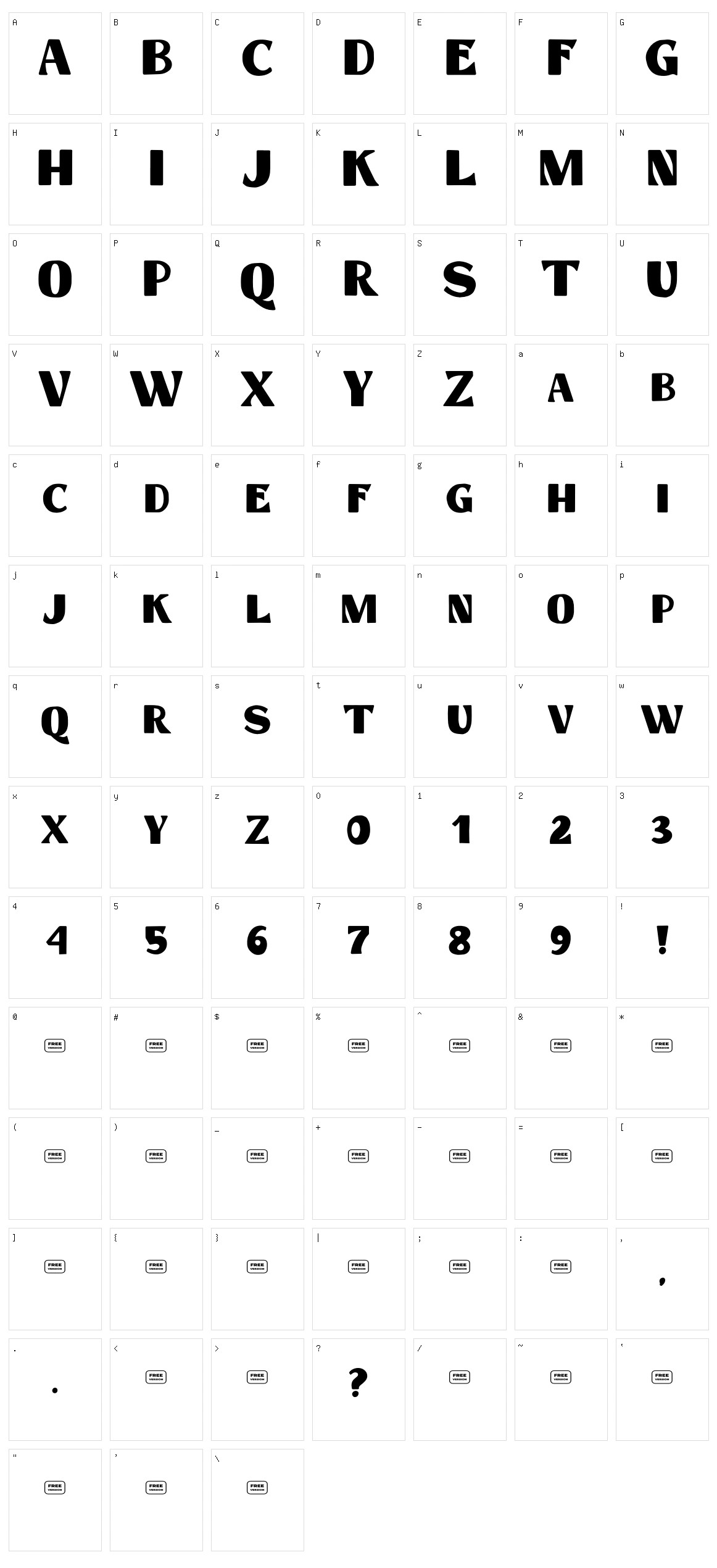 Hastag Character Set