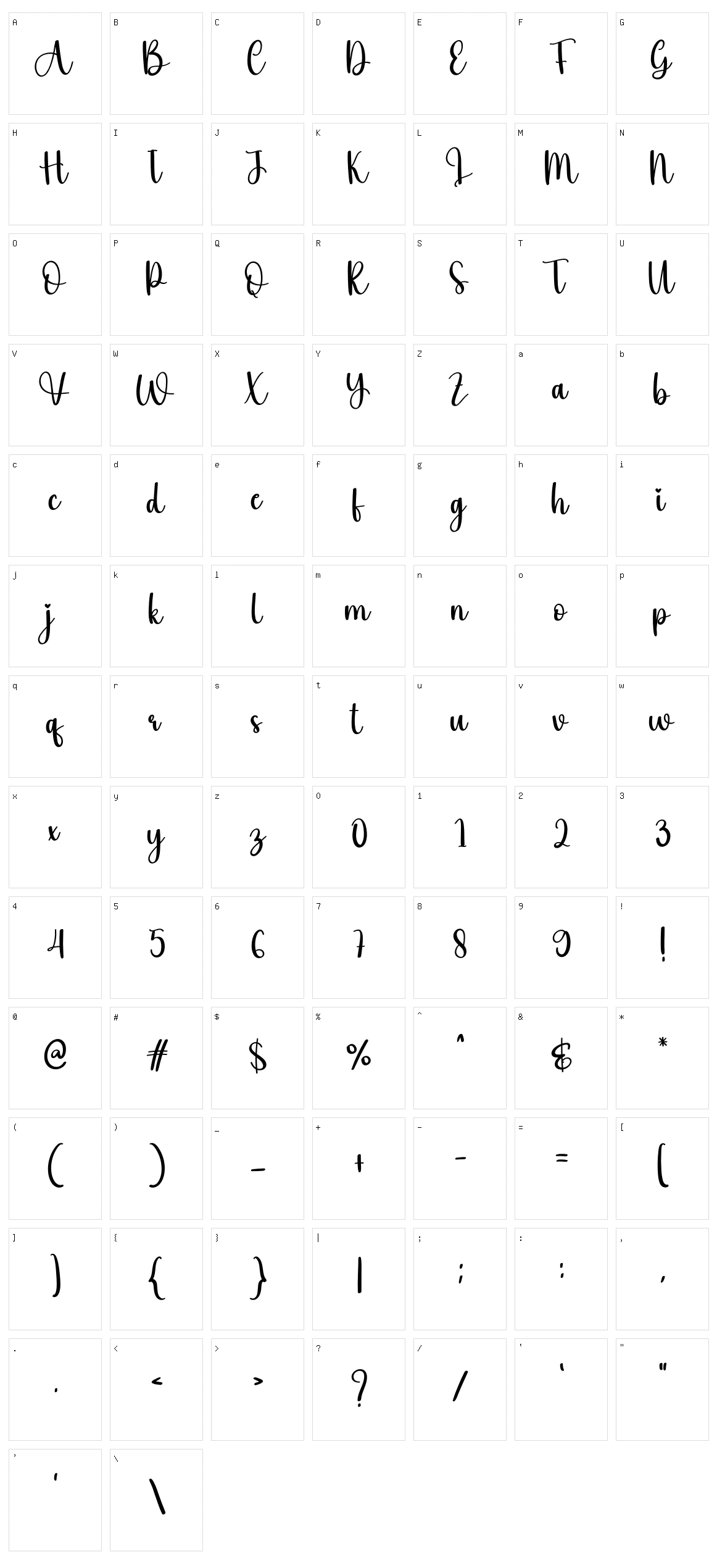 Vallue Character Set