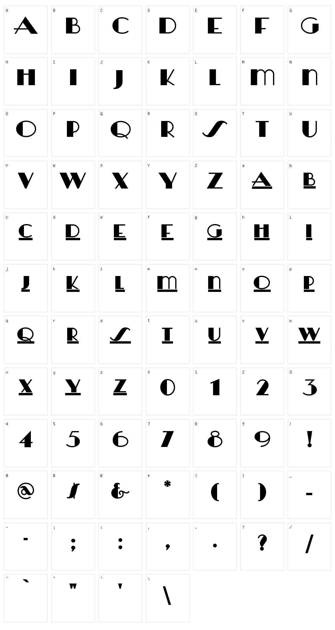 HeraldSquare Character Set