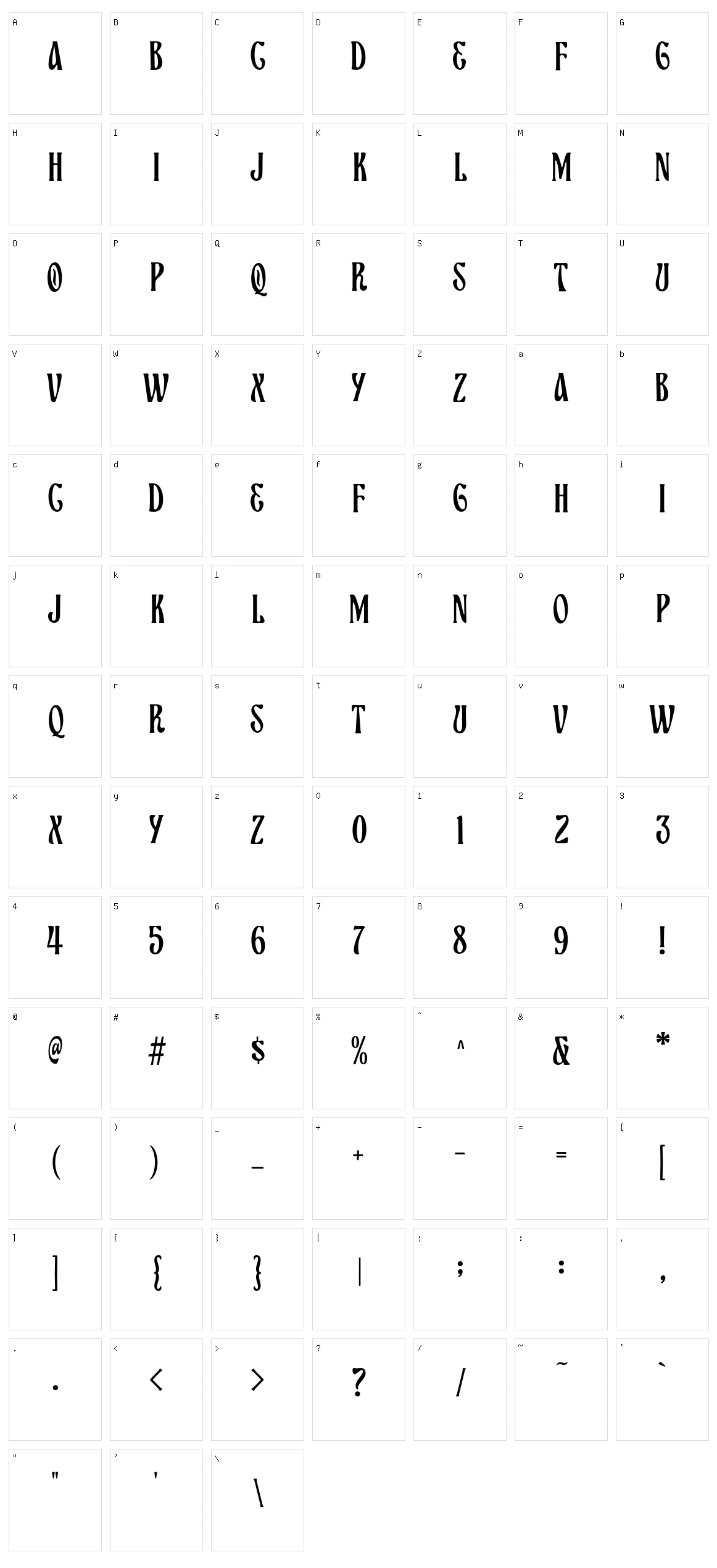 Hermush Character Set