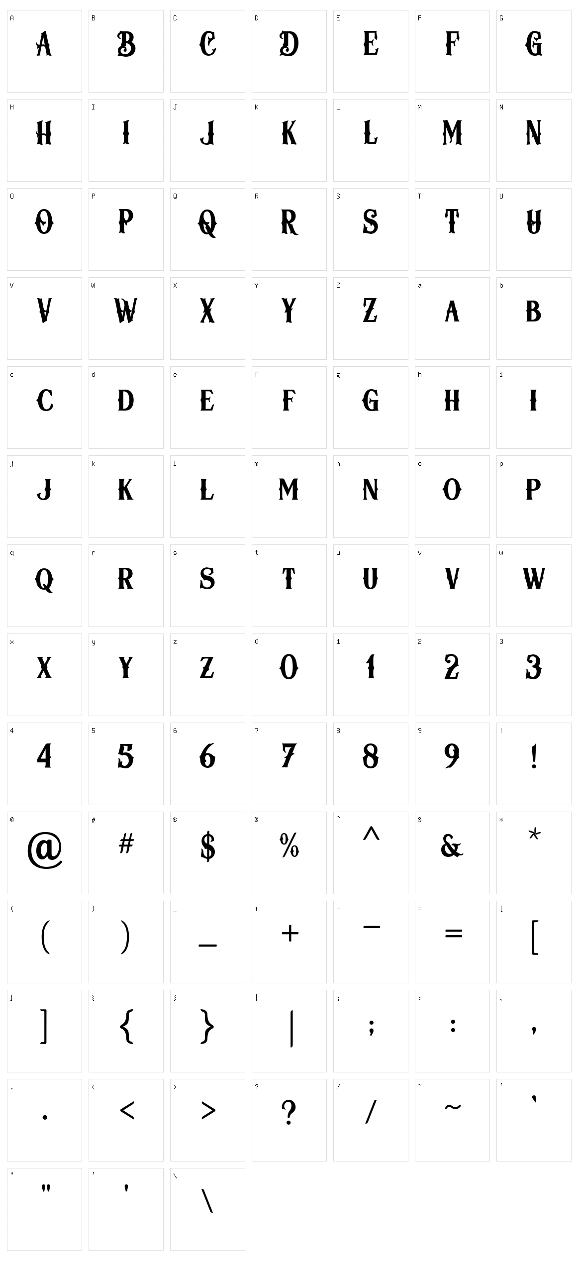 Herosita Character Set