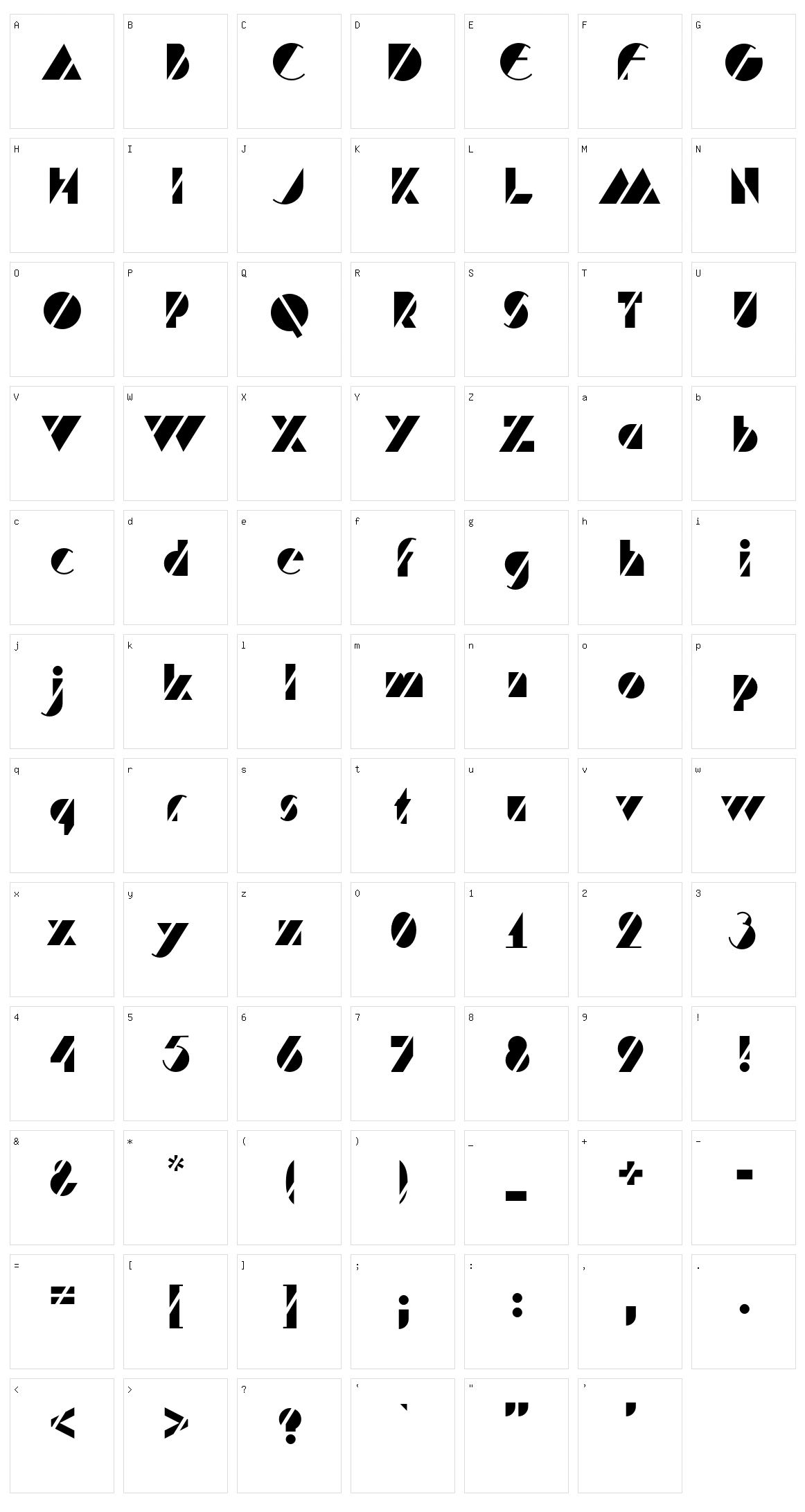 HFF Code Deco Character Set